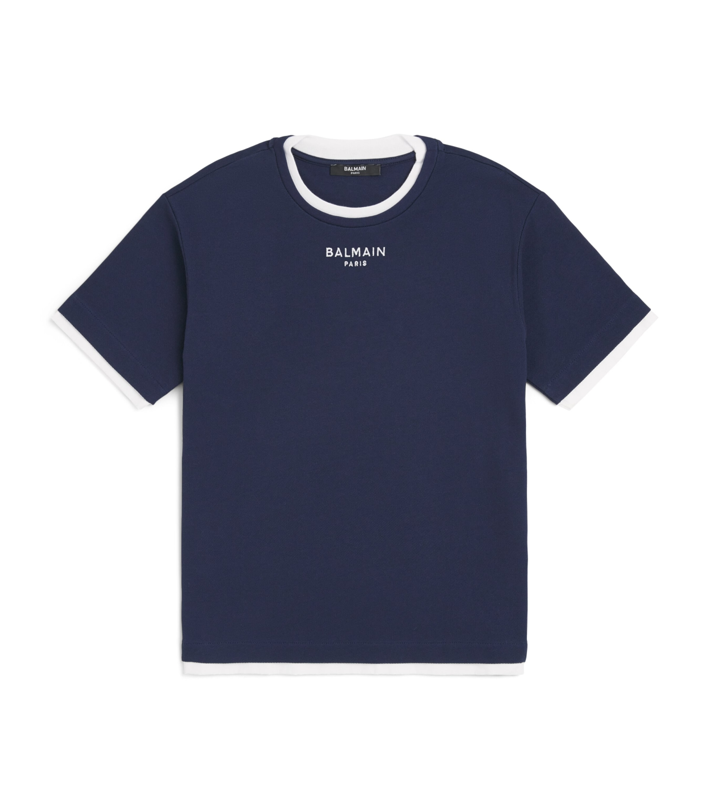 Balmain Kids Cotton Jersey T-Shirt (4-14 Years) Blue/white Image 1