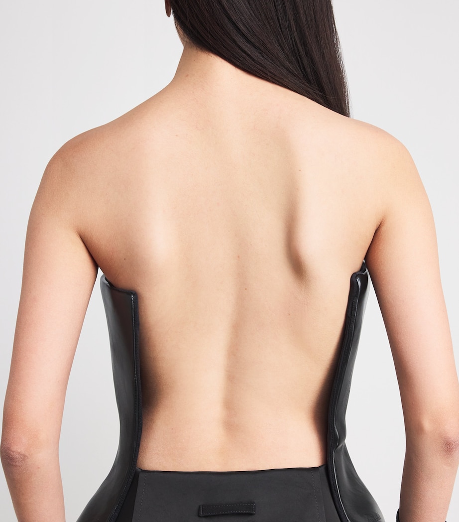 Leather Moulded Corset 00-BLACK Image 8