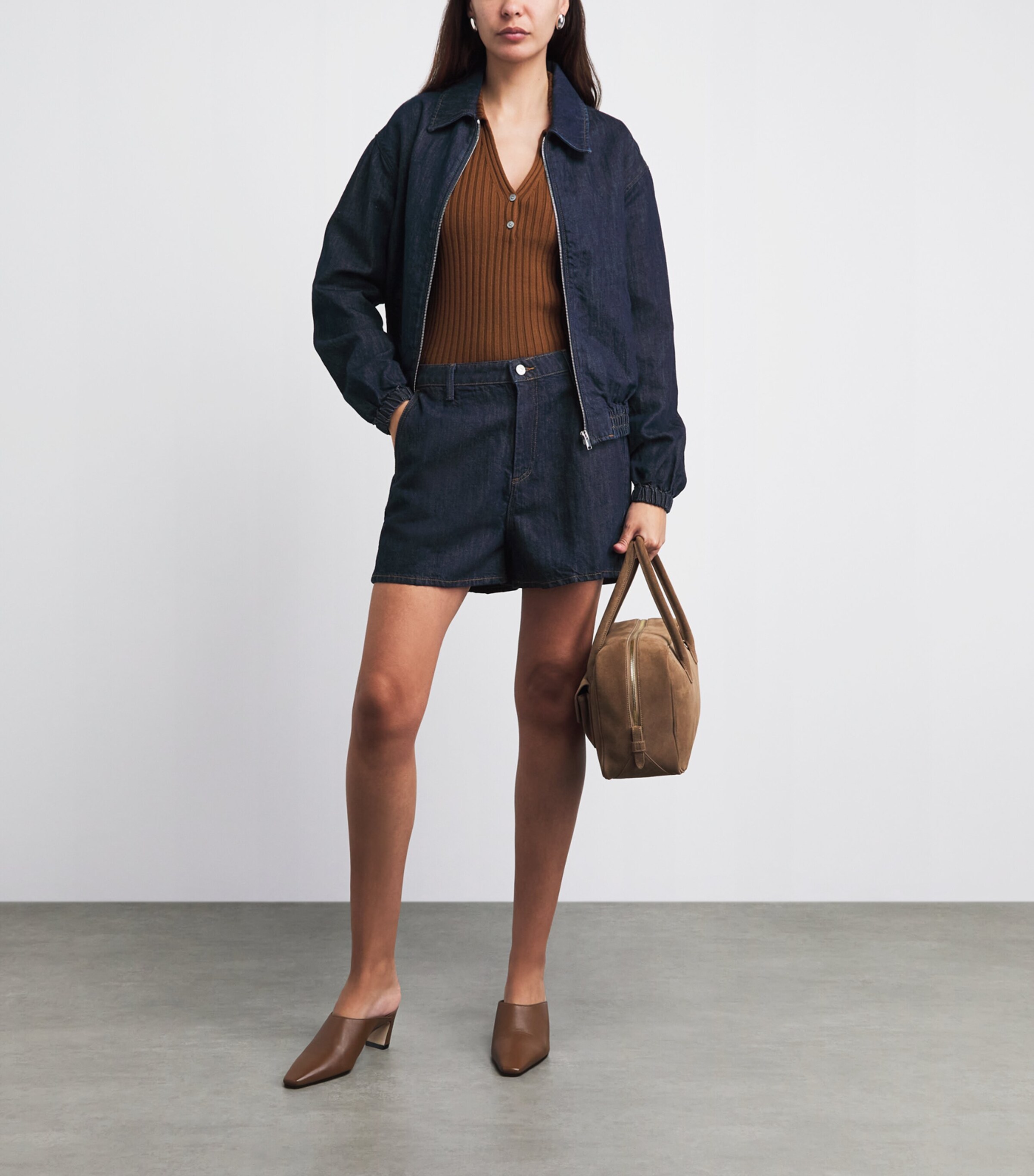 7 For All Mankind Womens Cotton-Linen Denim Jacket Blossom Image 2