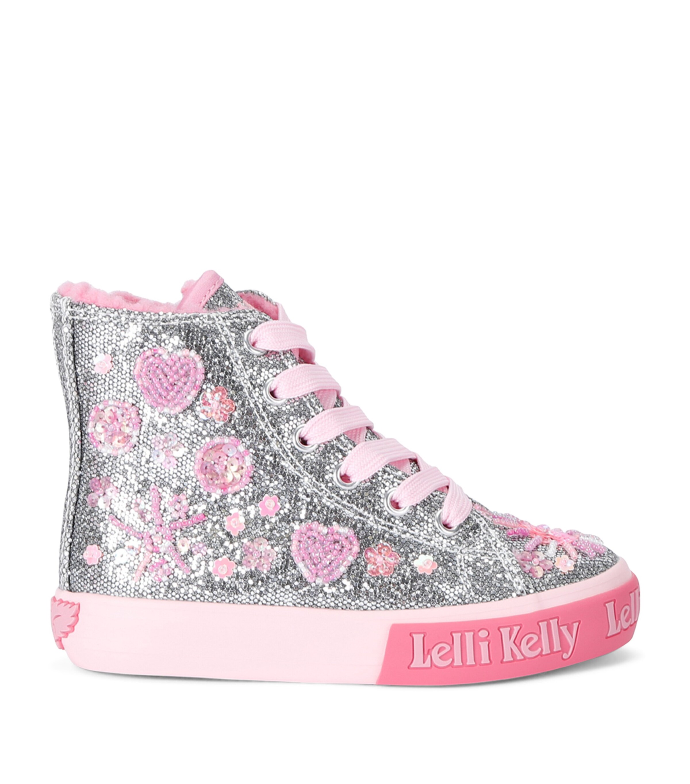 Lelli Kelly Embellished Daphne High-Top Sneakers Silver Image 1