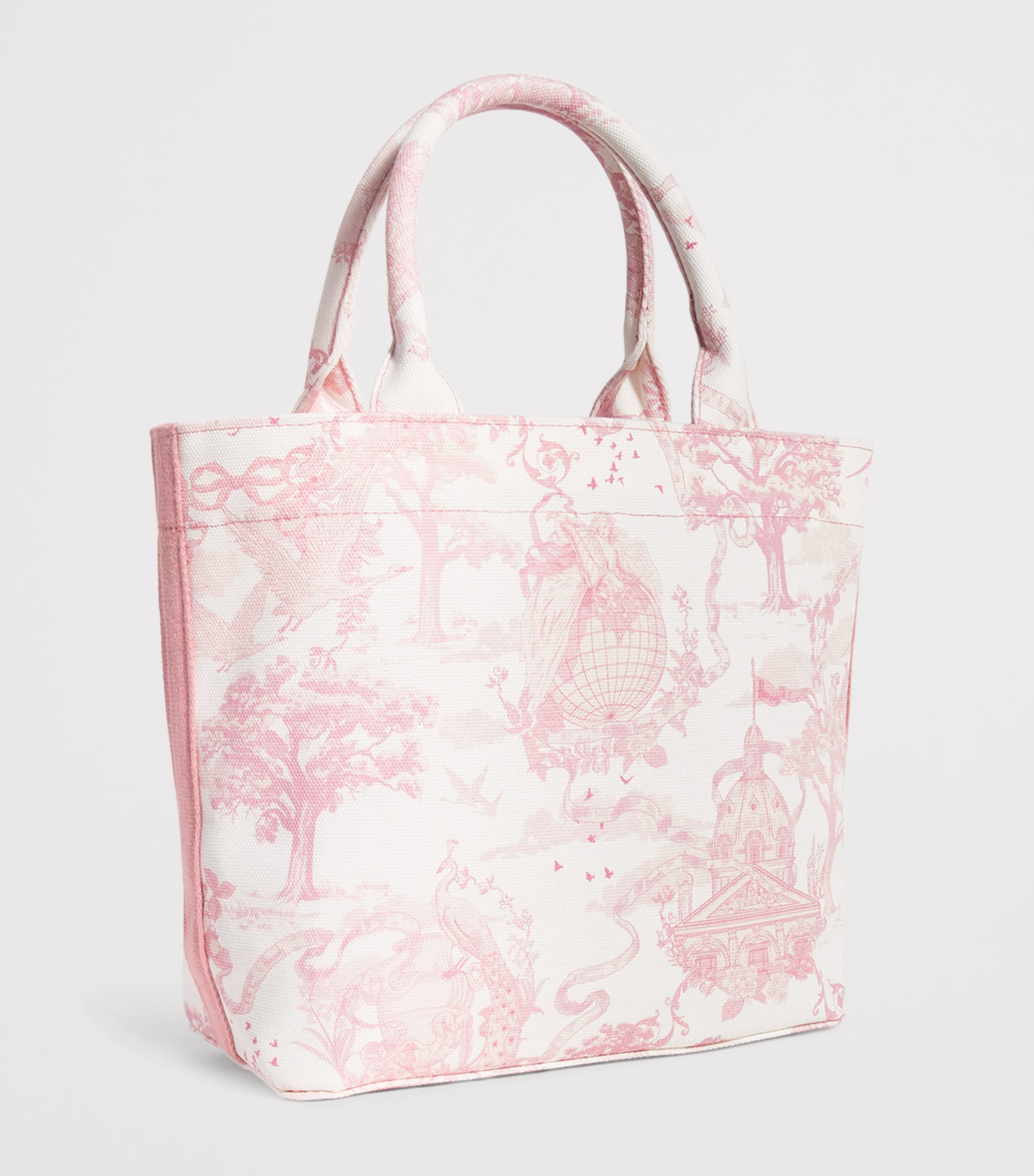 Harrods Small Toile Print Tote Bag Pink Image 2