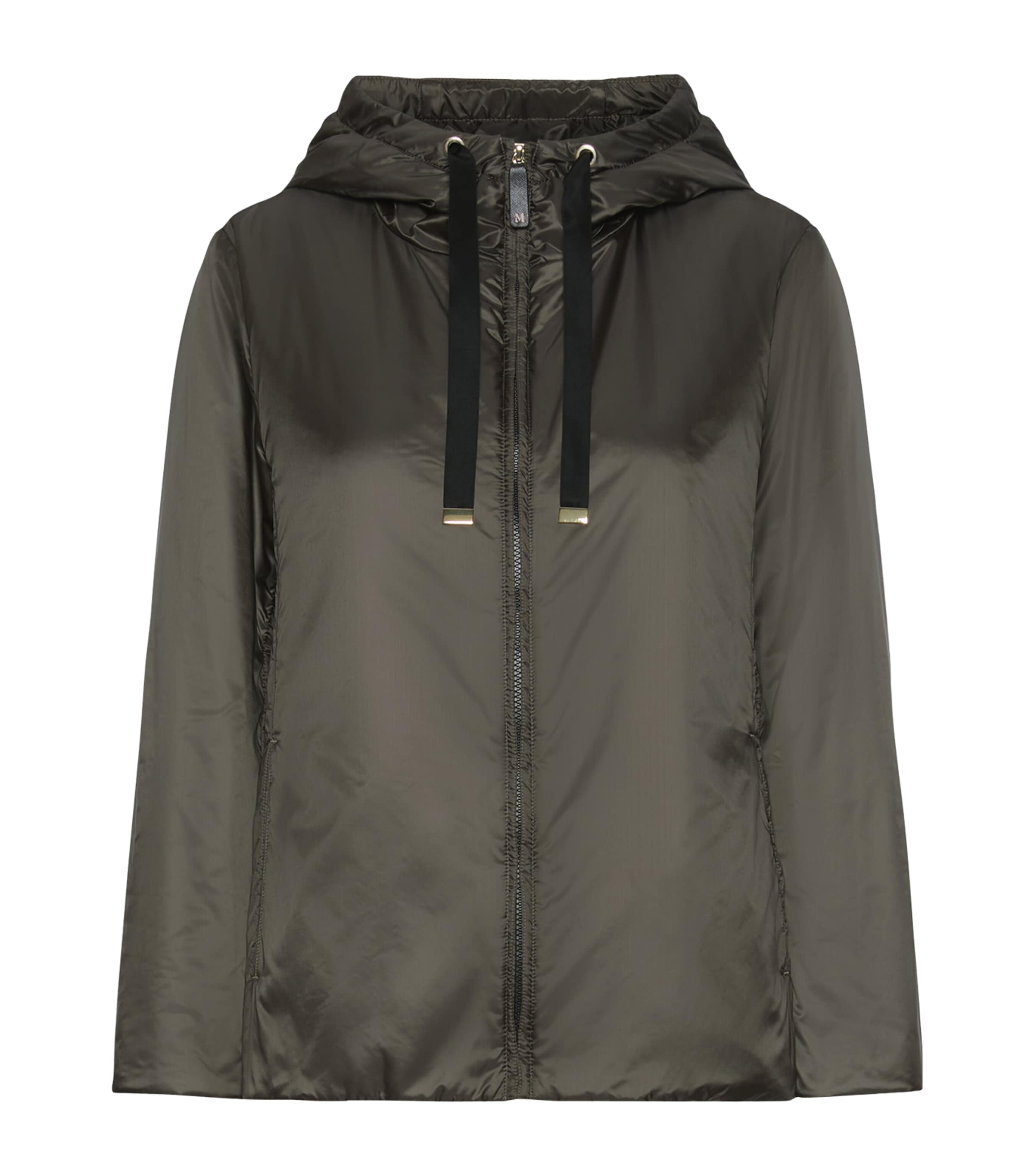 Max Mara Womens Padded Hooded Jacket Kaki Image 1
