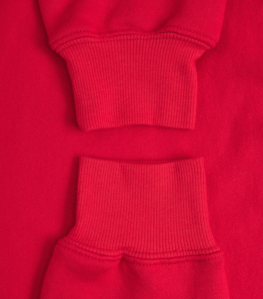 ÉTERNE Womens French Terry Polo Sweatshirt Rou Rouge Image 5