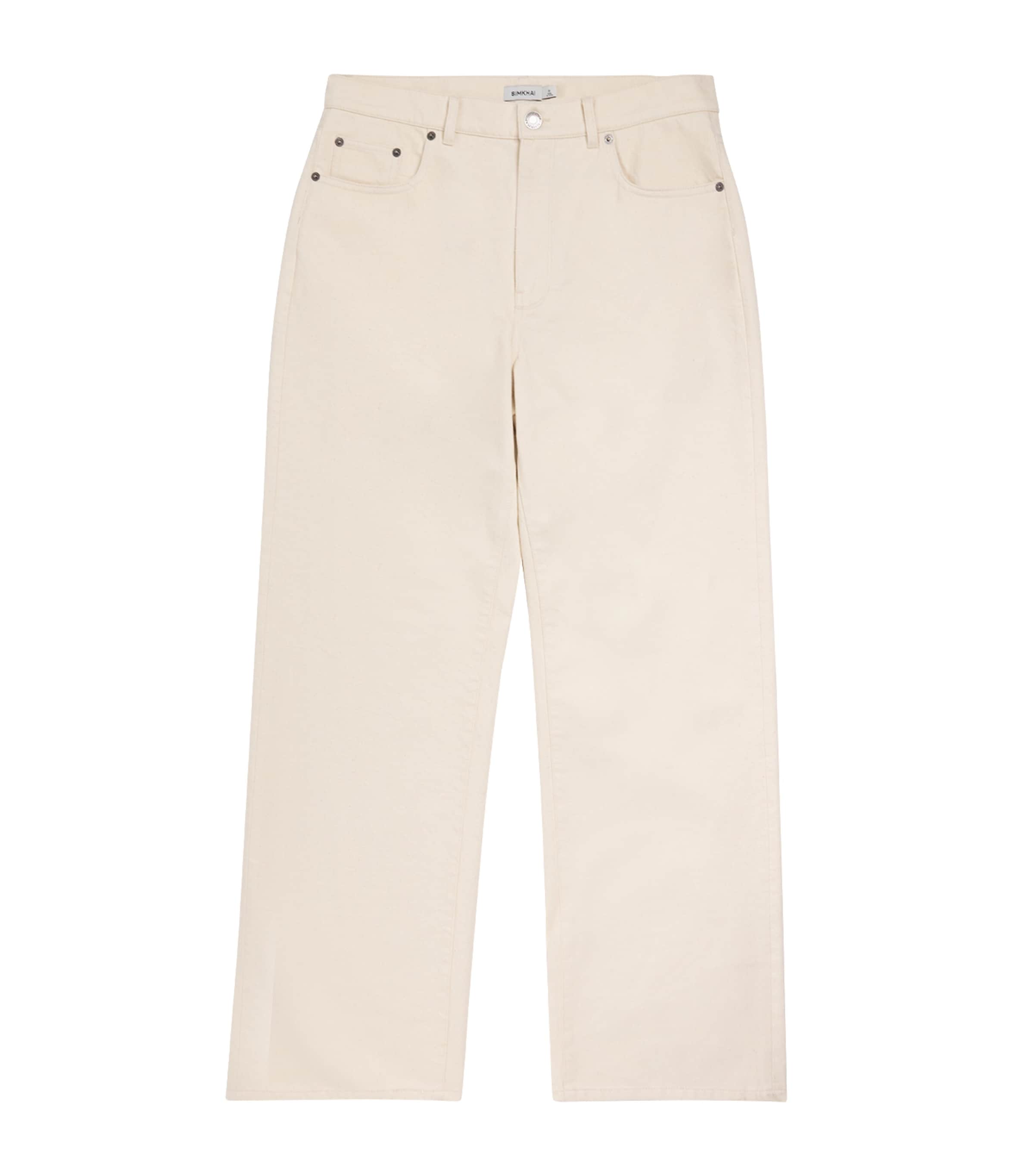 Simkhai Mens Ardie Wide-Leg Jeans Cream Image 1