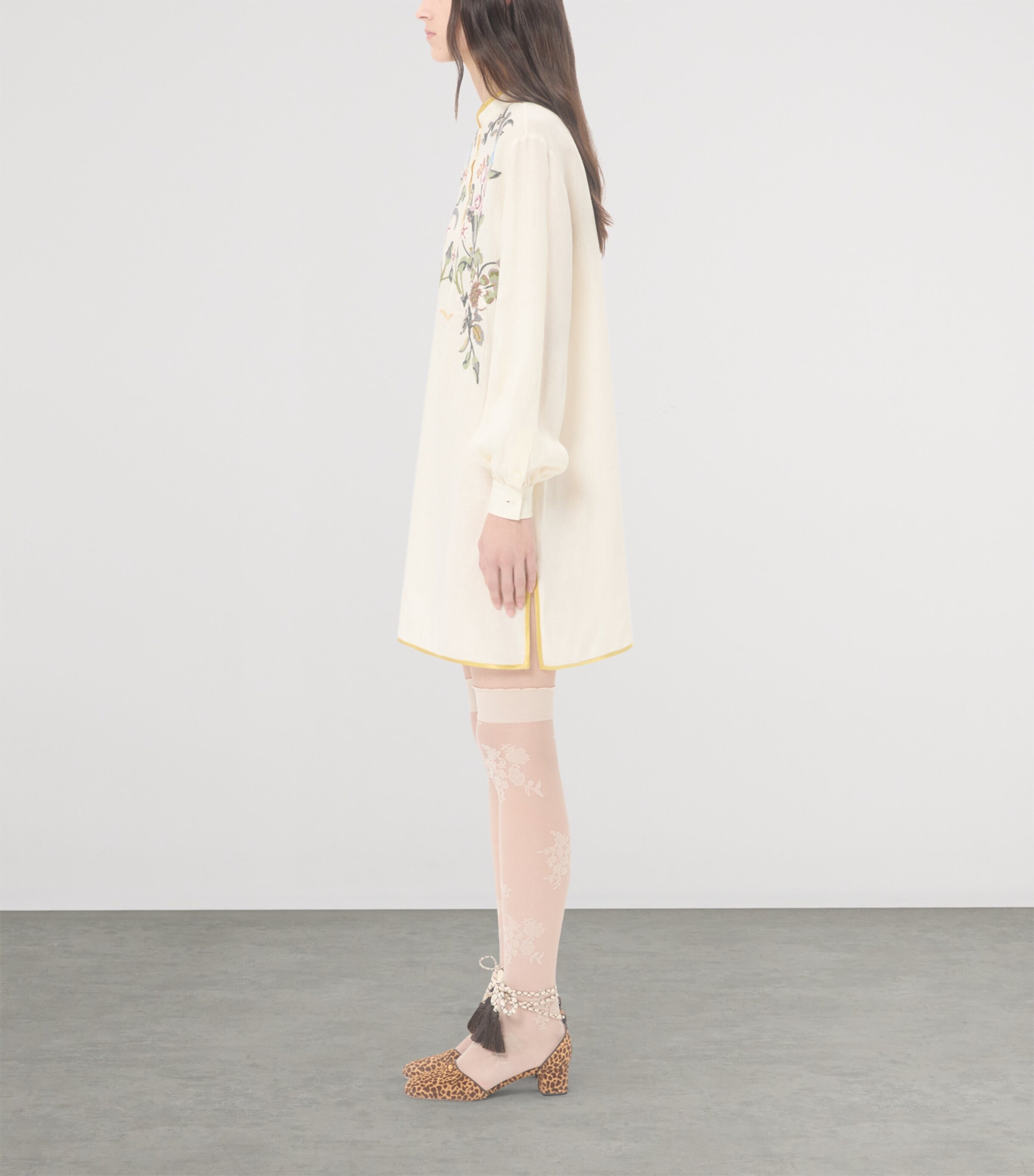 Valentino Womens Linen Embroidered Mini Dress Image 3
