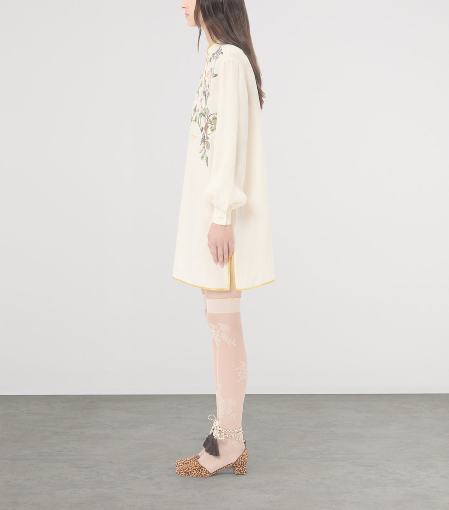 Valentino Womens Linen Embroidered Mini Dress Image 3