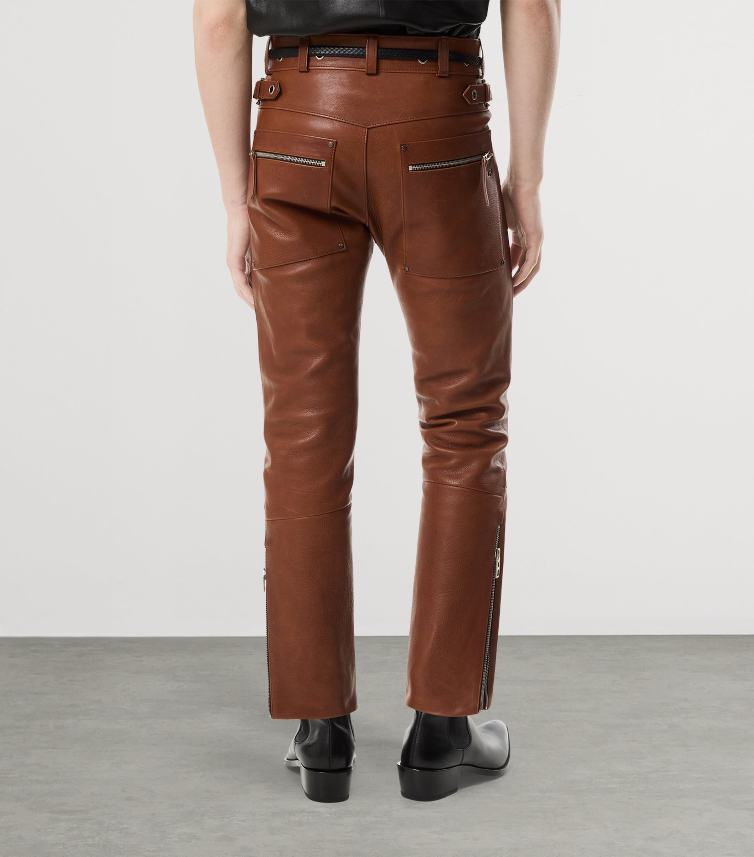Leather Embellished Trousers KB453 Image 6