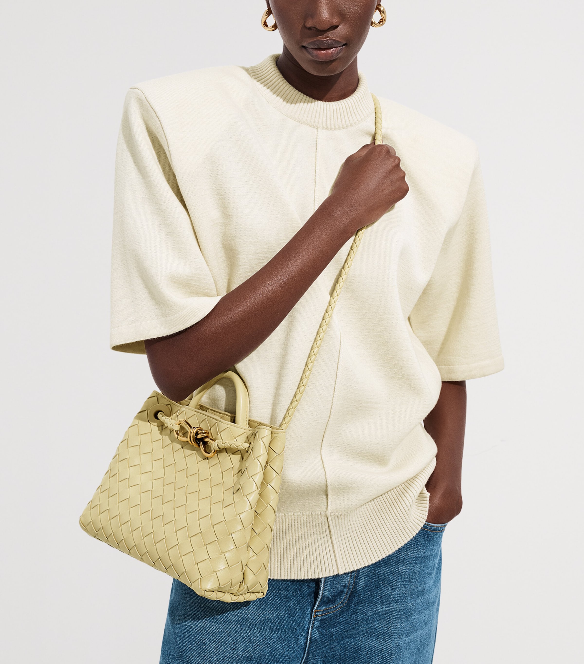 Bottega Veneta Small Leather Andiamo Top-Handle Bag Image 7