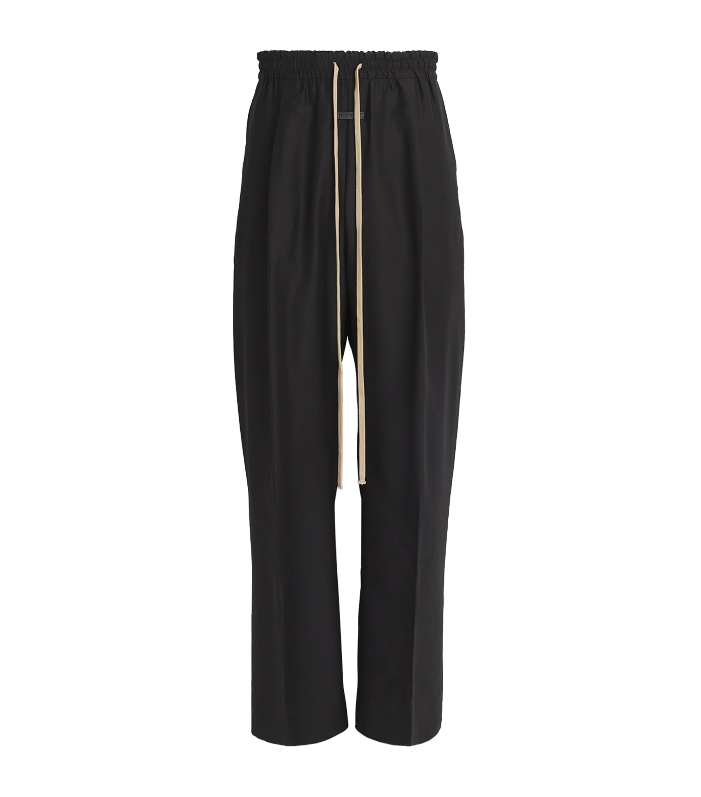 Fear Of God Wool-silk Wide-leg Trousers In Black