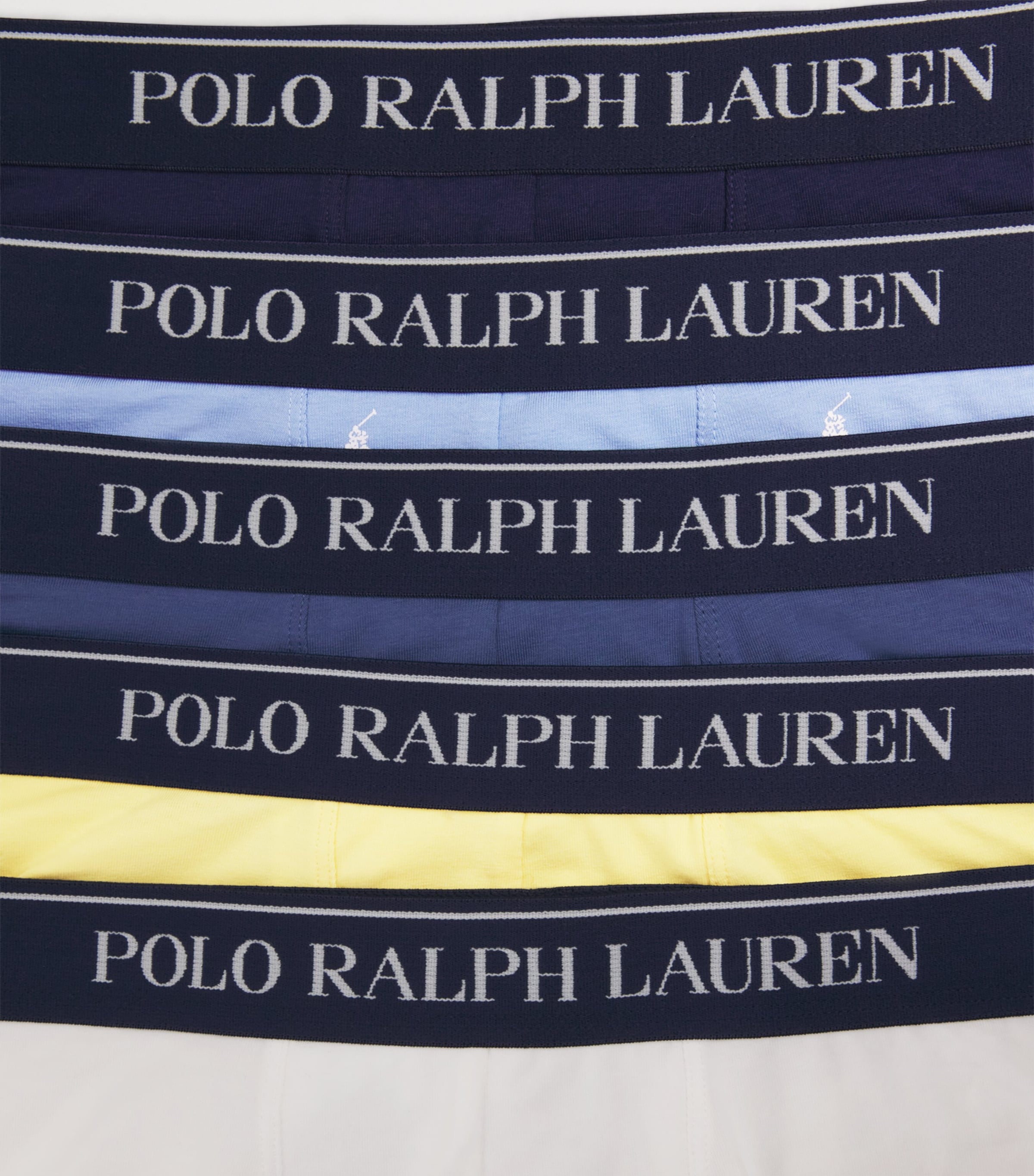 Polo Ralph Lauren Mens Stretch-Cotton Classic Trunks (Pack of 5) Npnv/wht/chm/wylw/nv Image 5