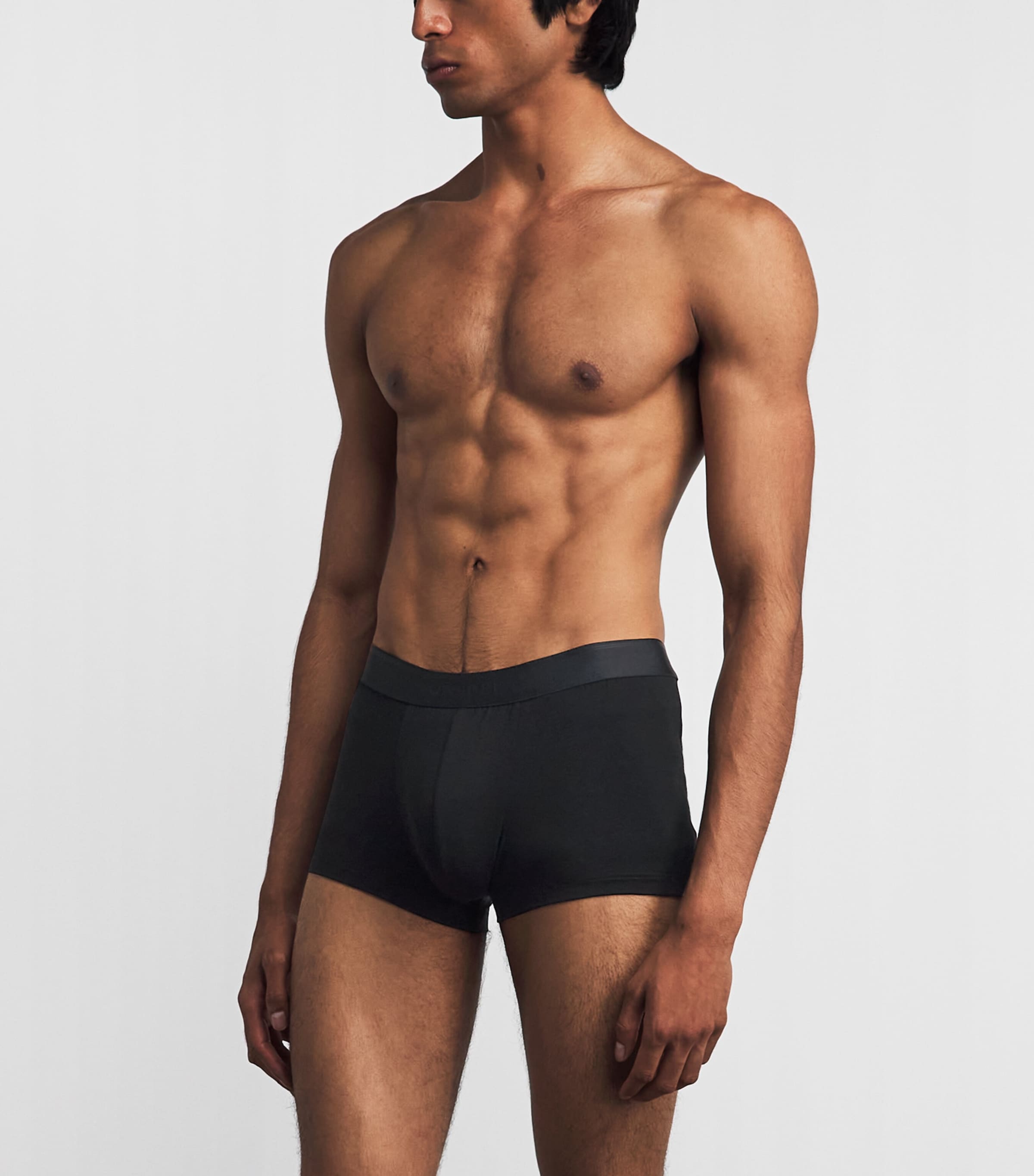 Sunspel Mens Stretch-Tencel Trunks Bkaa Black Image 2