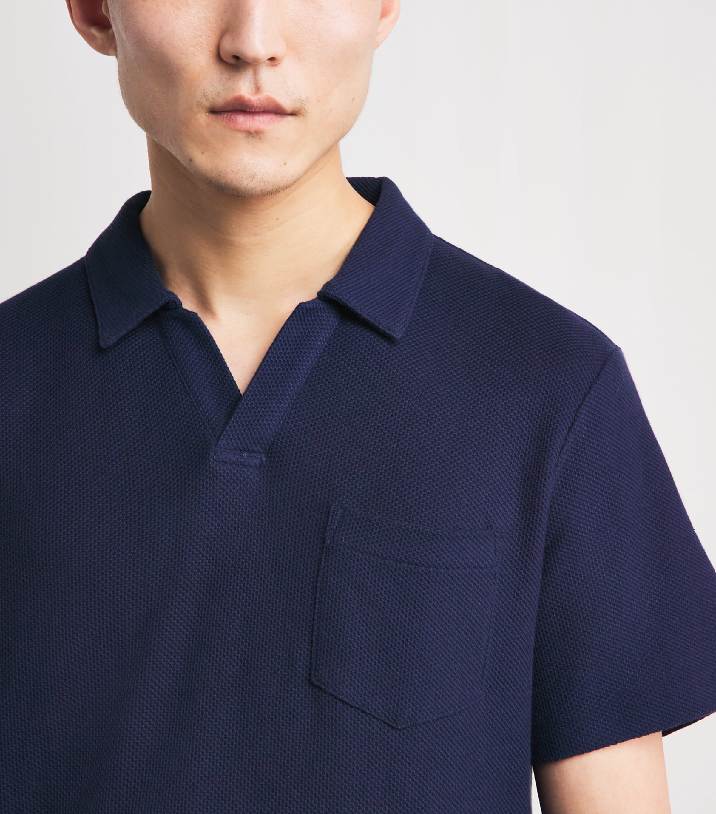 Polo Ralph Lauren Mens Cotton Open-Collar Polo Shirt Cruise Navy Image 3