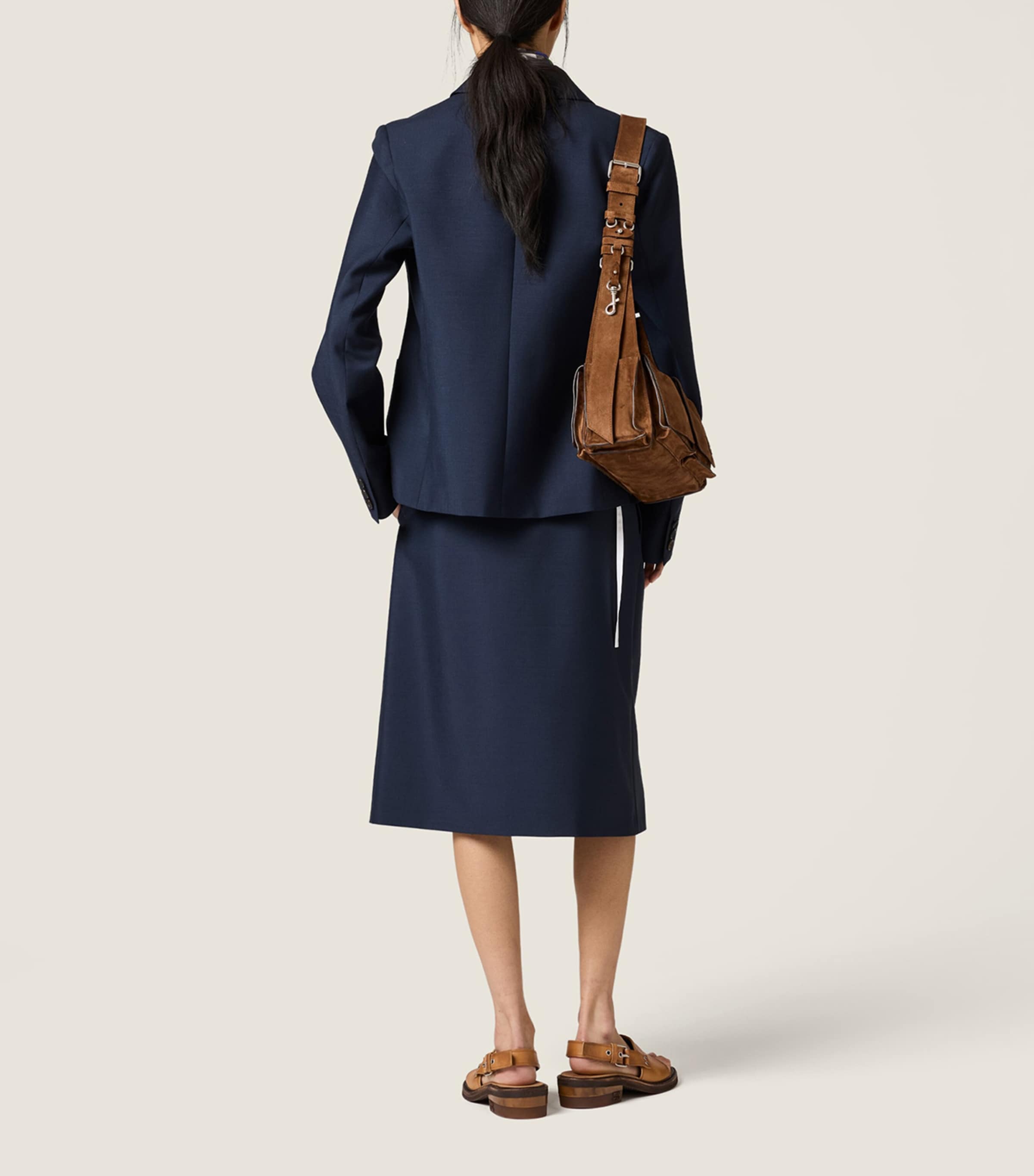 Miu Miu Womens Mohair-Wool Midi Skirt Image 3