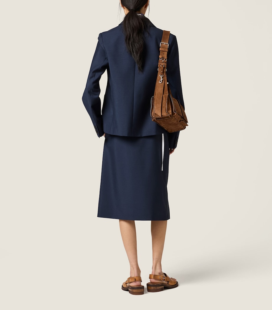 Miu Miu Womens Mohair-Wool Midi Skirt Image 3