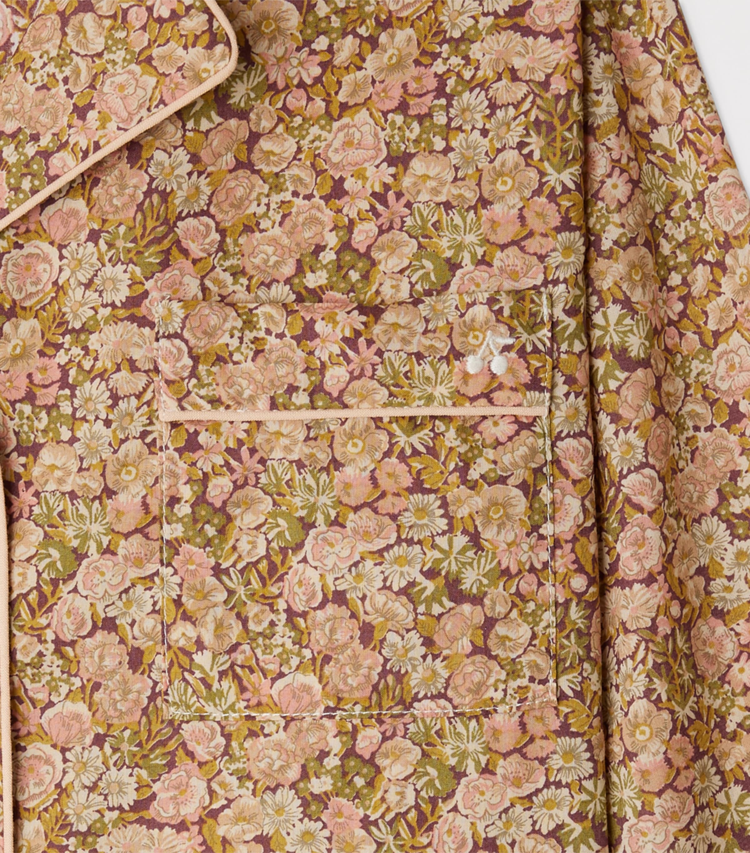 Organic Cotton Liberty Print Dormeur Pyjama Set (10-14 Years) FL ROSE CAMELIA Image 4