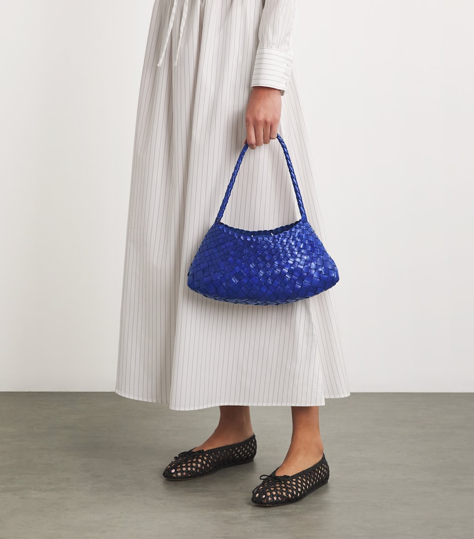 Leather Rosanna Shoulder Bag NAVY Image 5