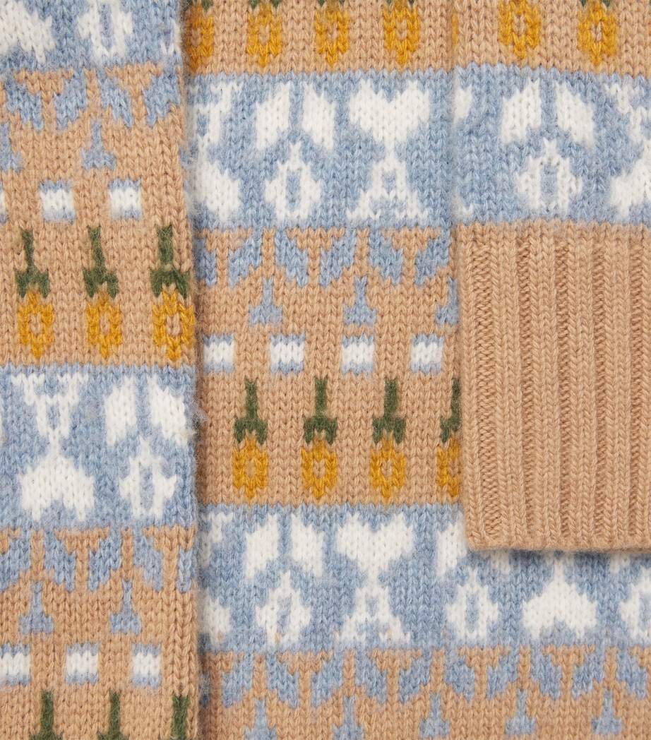 Wool Ami de Coeur Sweater 2809 - CAMEL/CIEL Image 5