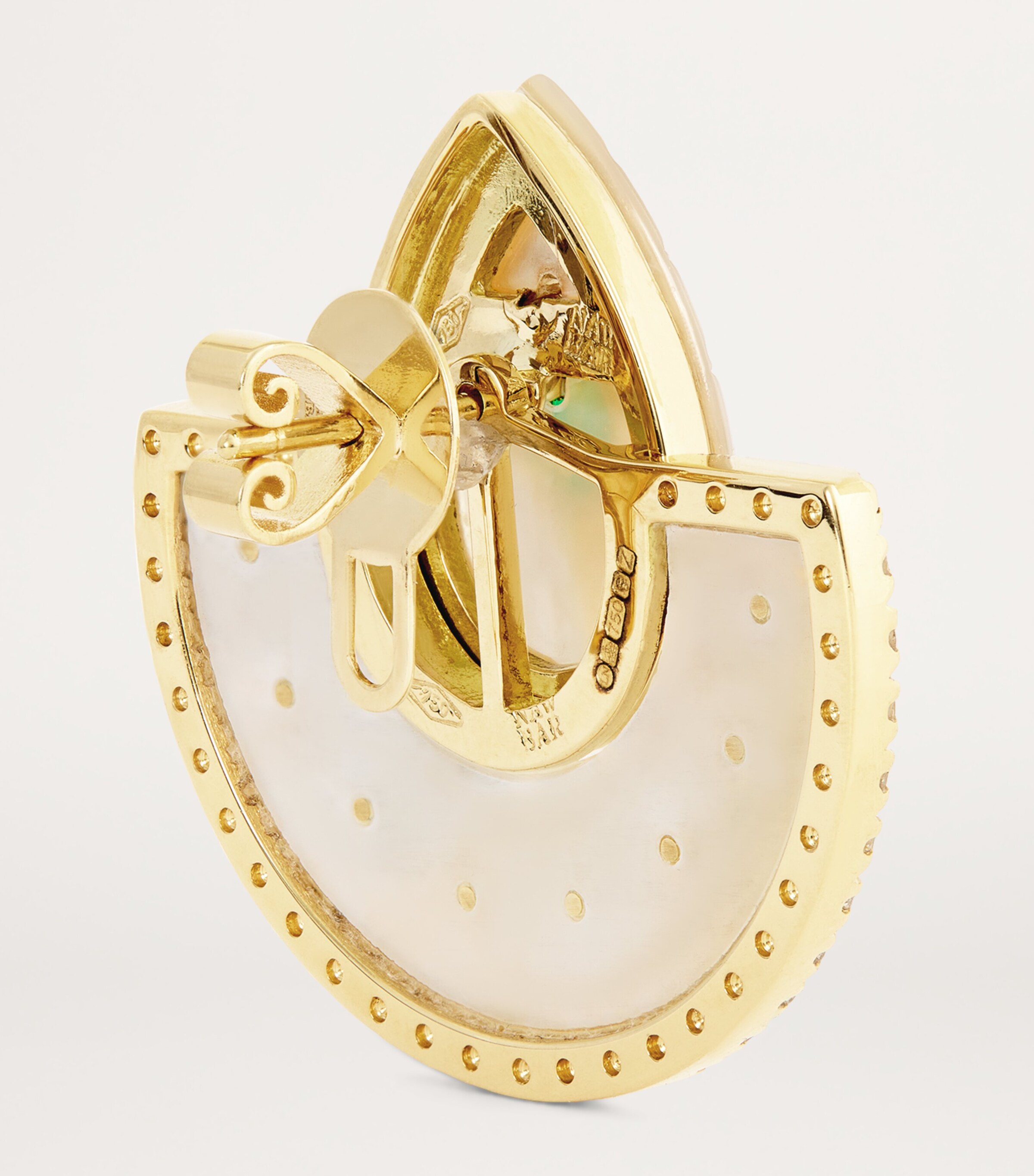 L'ATELIER NAWBAR Yellow Gold, Diamond and Emerald Bond Street Fan Earrings Yellow Gold Image 4