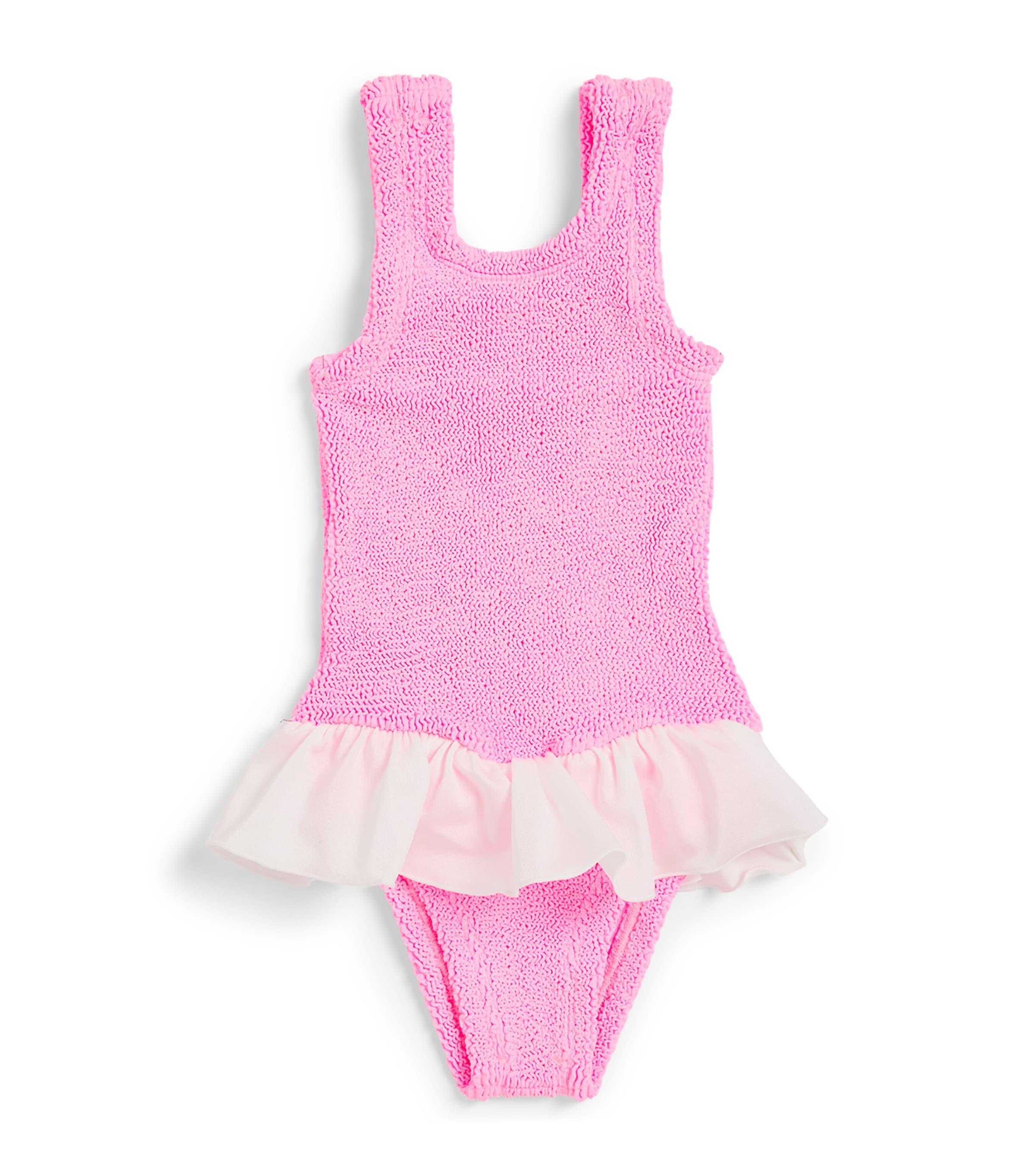 Shop Hunza G Ruffle-trim Denise Swimsuit In Pink