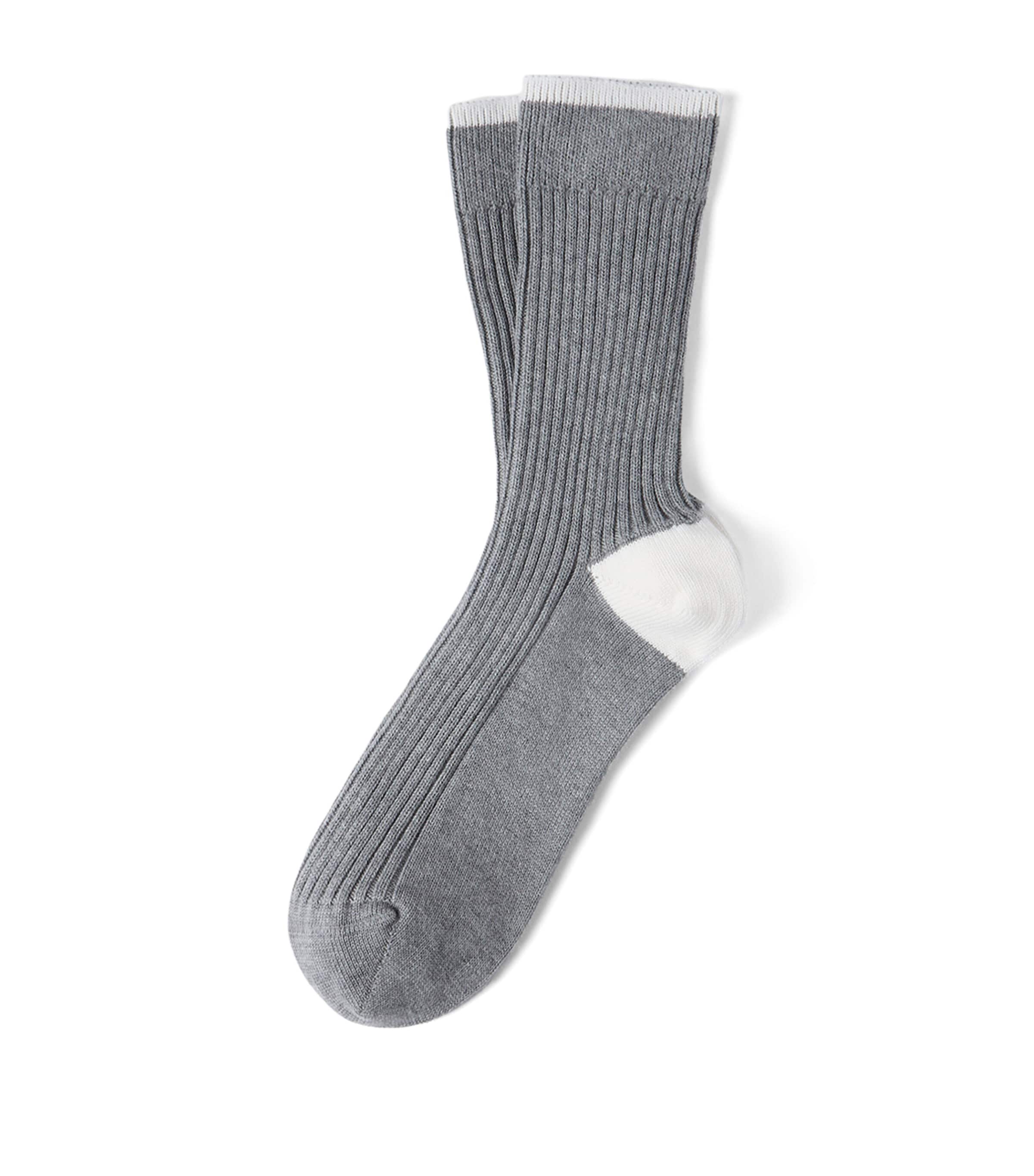 Brunello Cucinelli Mens Cotton Ribbed Socks Image 1