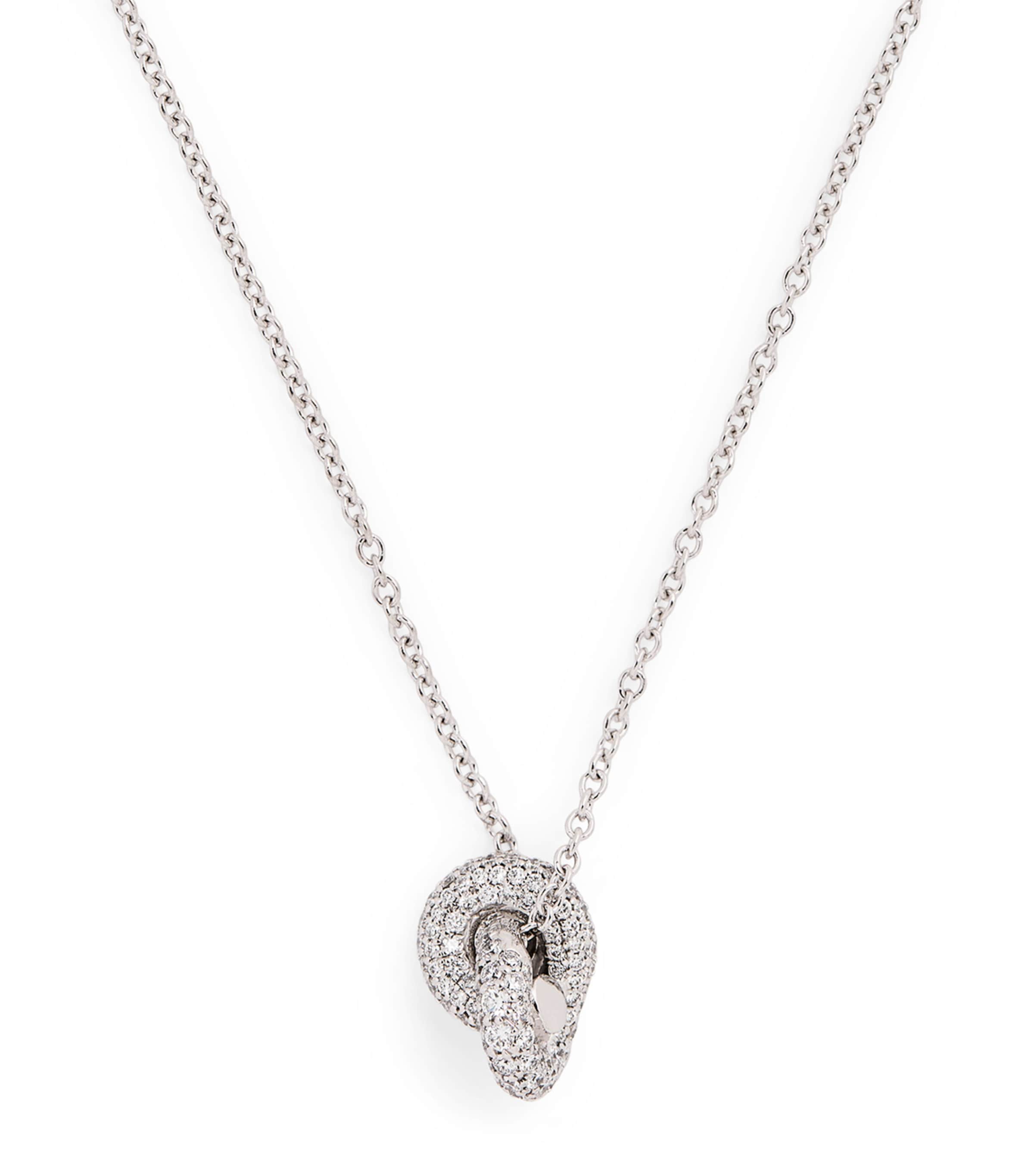 Engelbert White Gold And Diamond Legacy Knot Necklace
