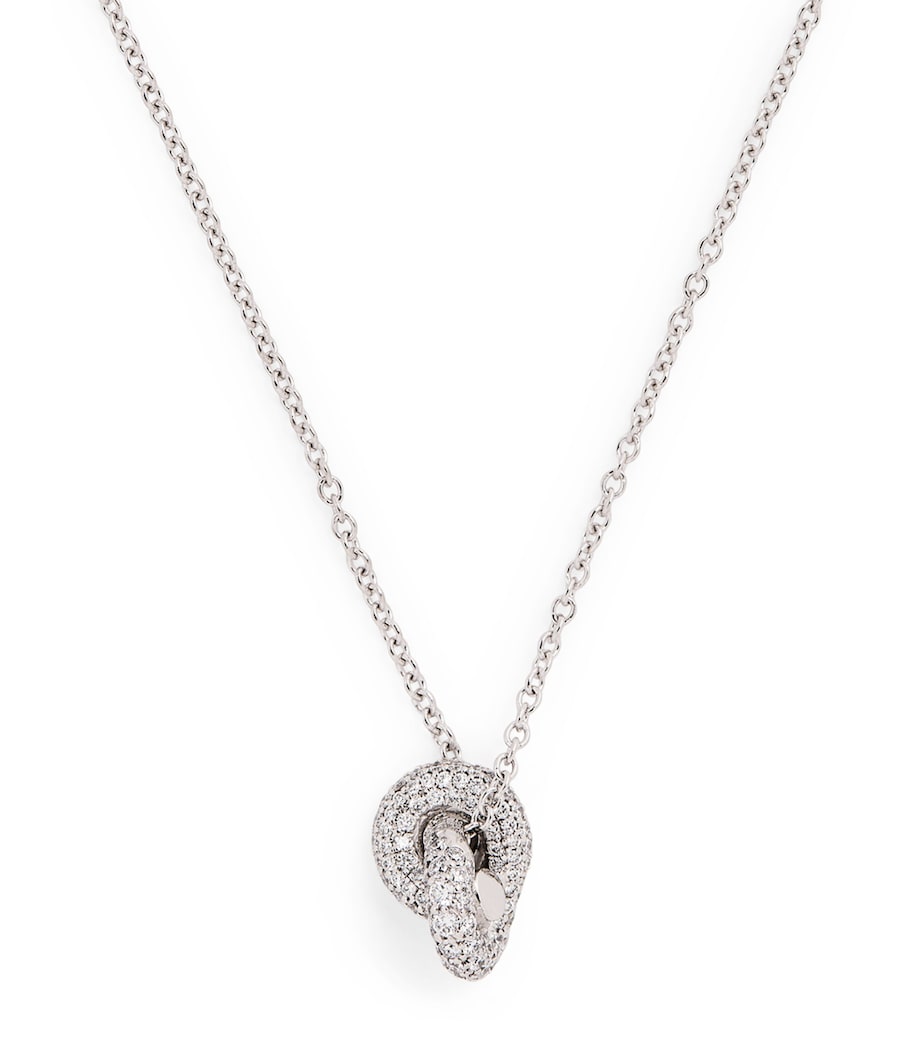 White Gold and Diamond Legacy Knot Necklace WHITE GOLD Image 1