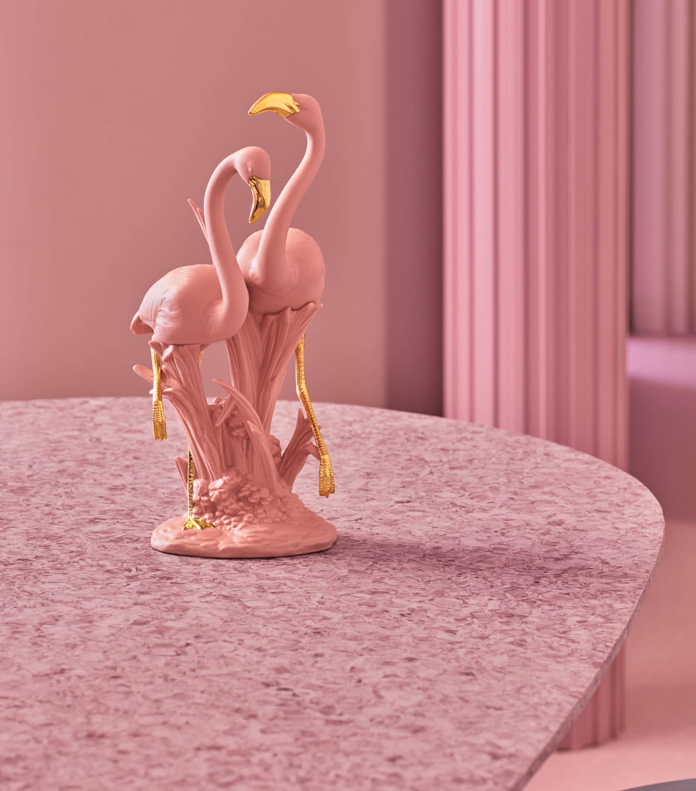 The Flamingos Sculpture PINK & GOLD Image 3