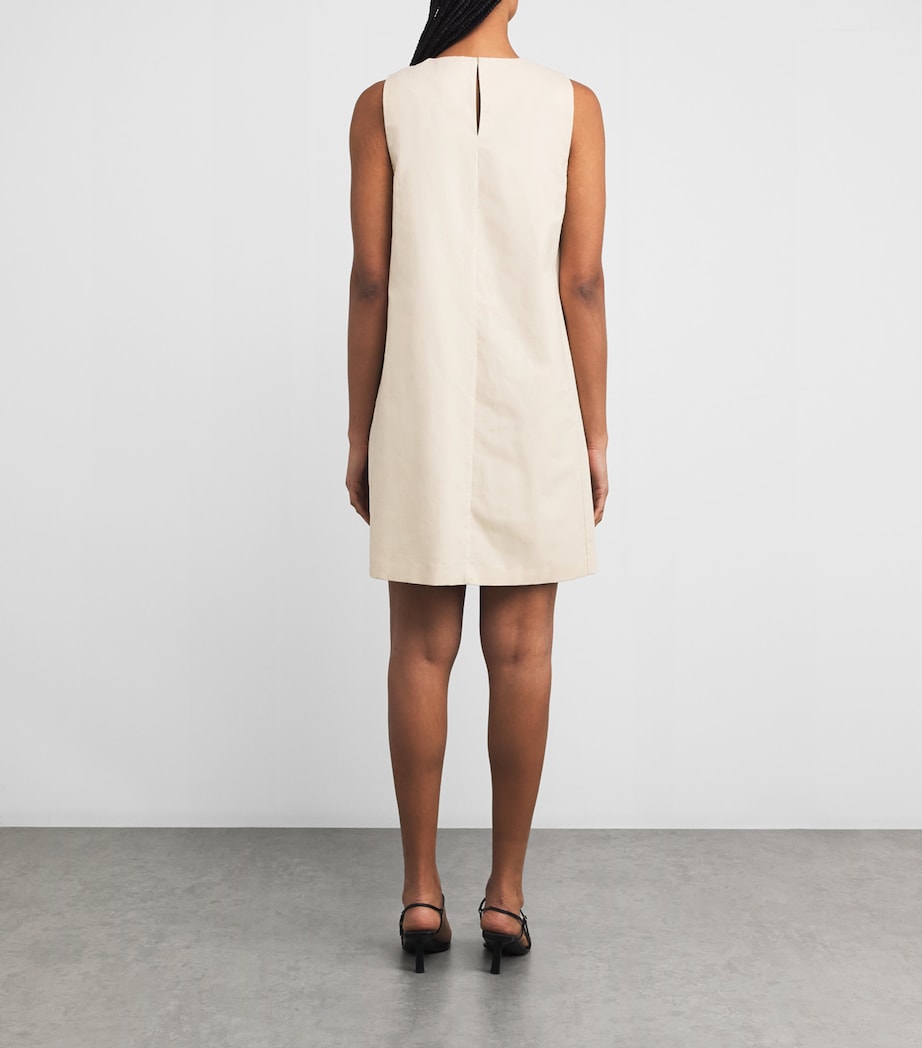 Weekend Max Mara Womens Cotton-Linen Embroidered Mini Dress Ivory Image 3