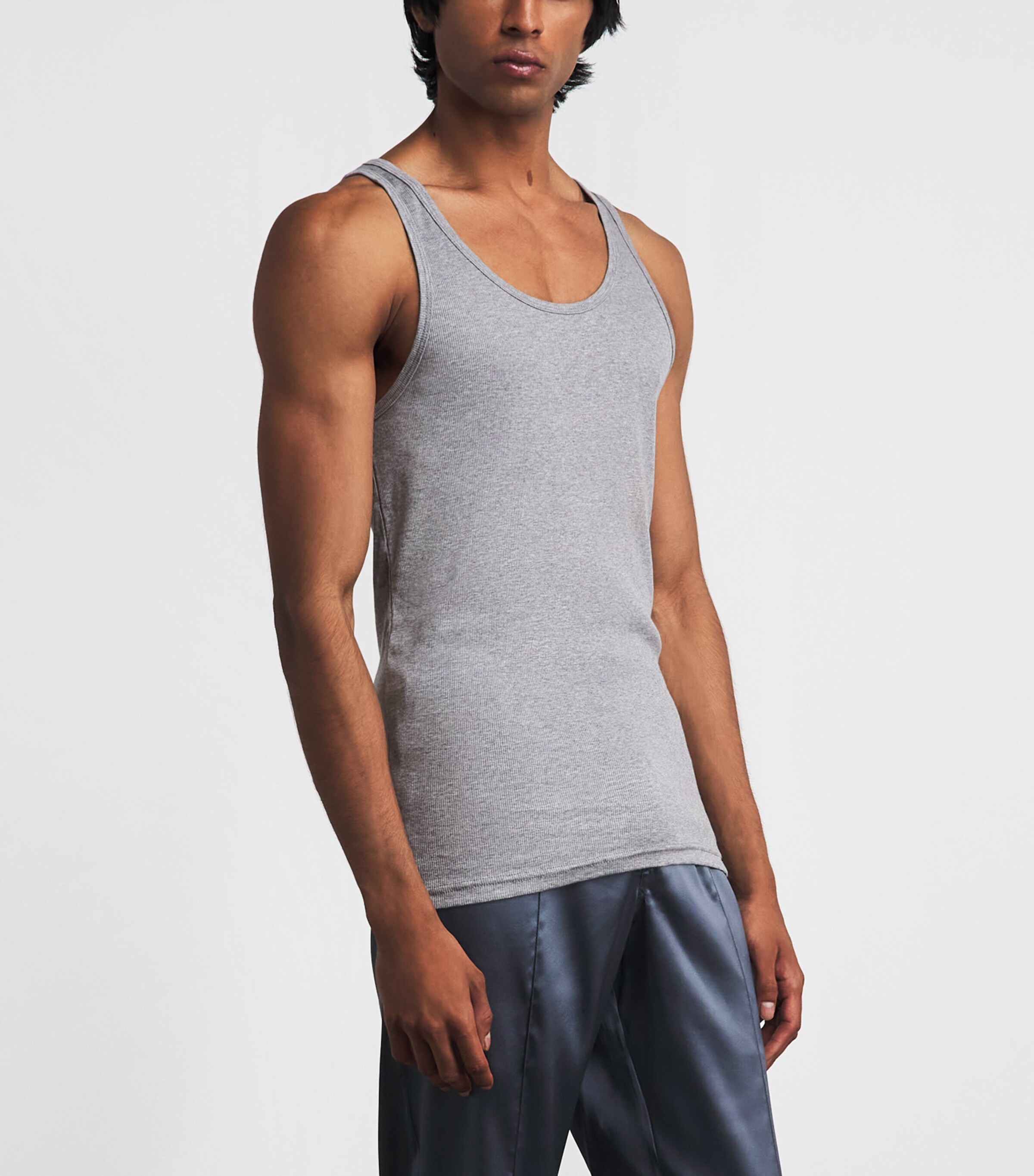 TOM FORD Mens Ribbed Tank Top Grey Image 2