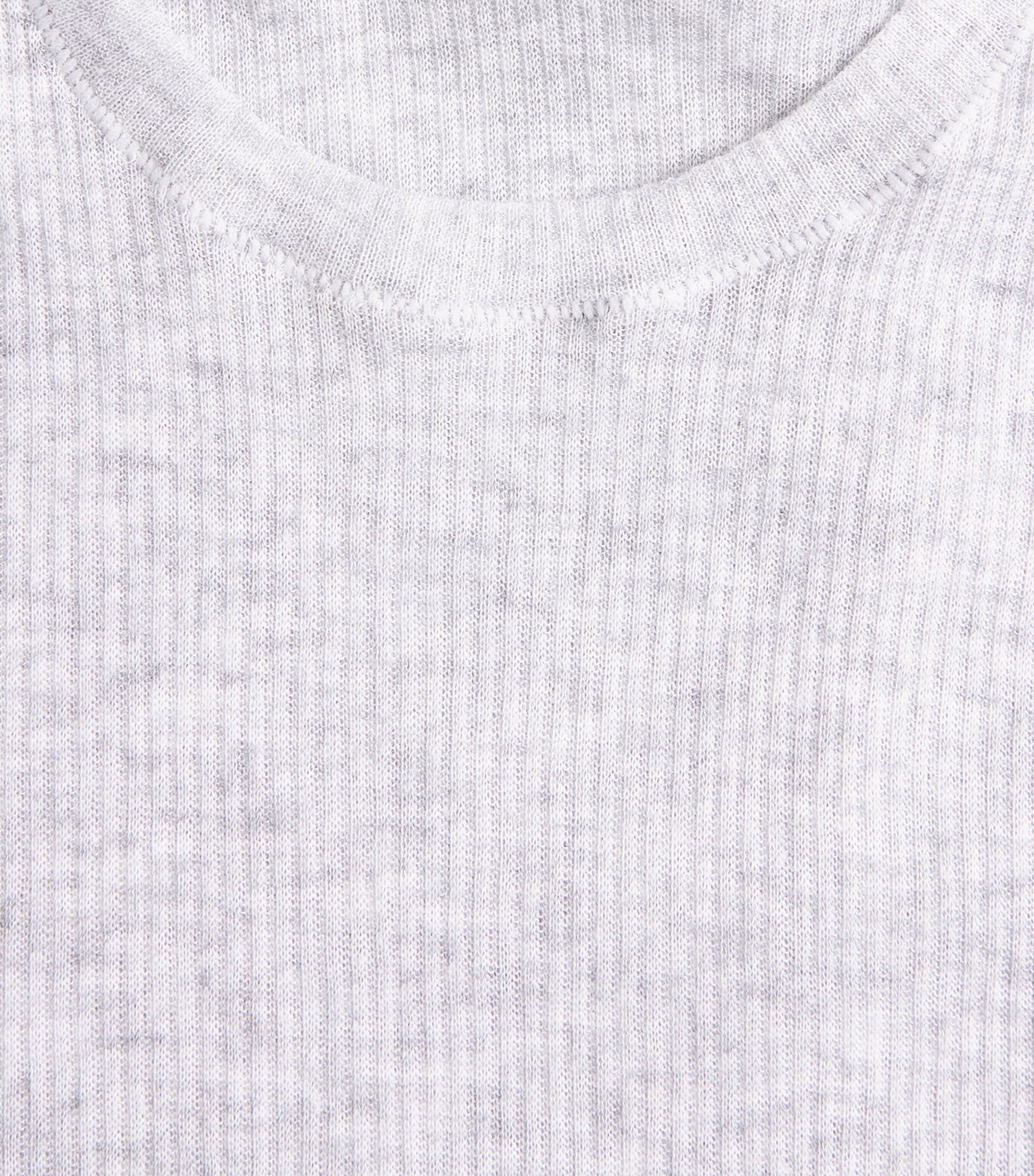 Skims Womens Semi-Sheer Ribbed T-Shirt Light Heather Grey Image 6