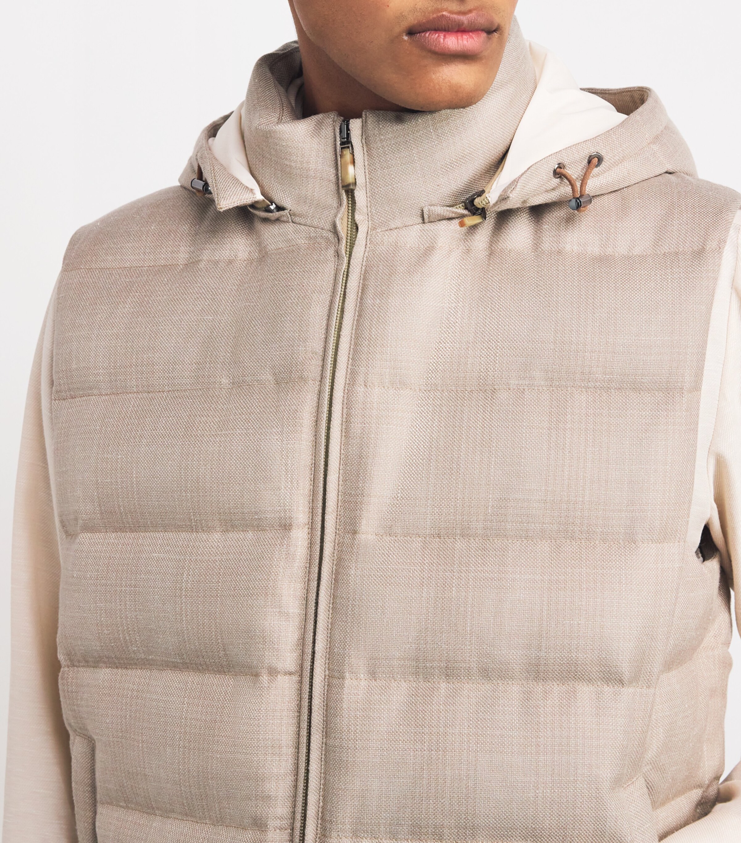 Colombo Mens Down Cashmere-Blend Gilet Rope Image 6