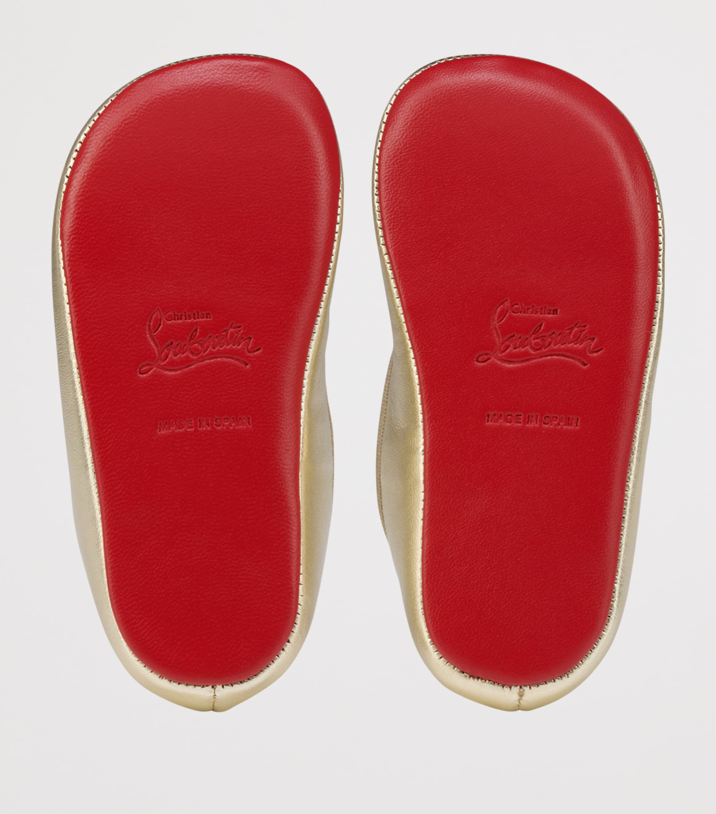 Christian Louboutin Kids 미니 카시아스티치나 가죽 발레 플랫