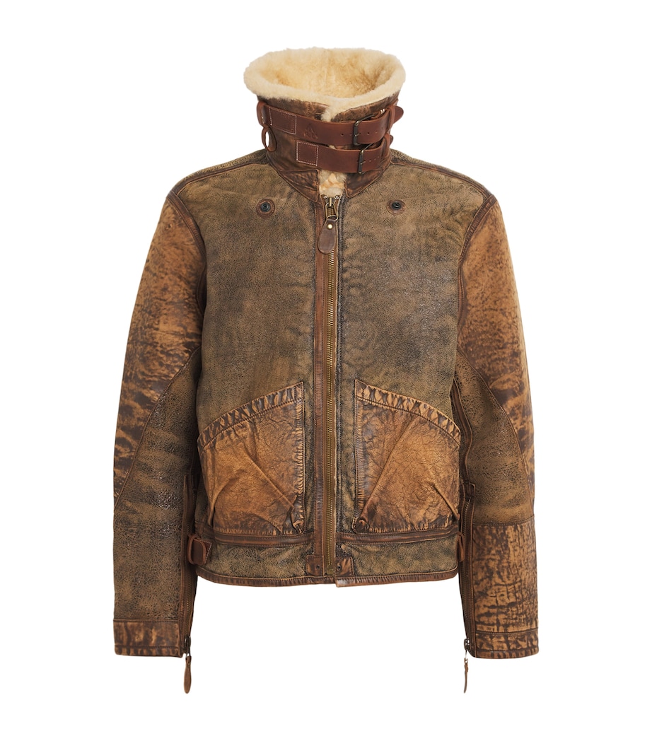Shearling Bomber Jacket BROWN Image 1