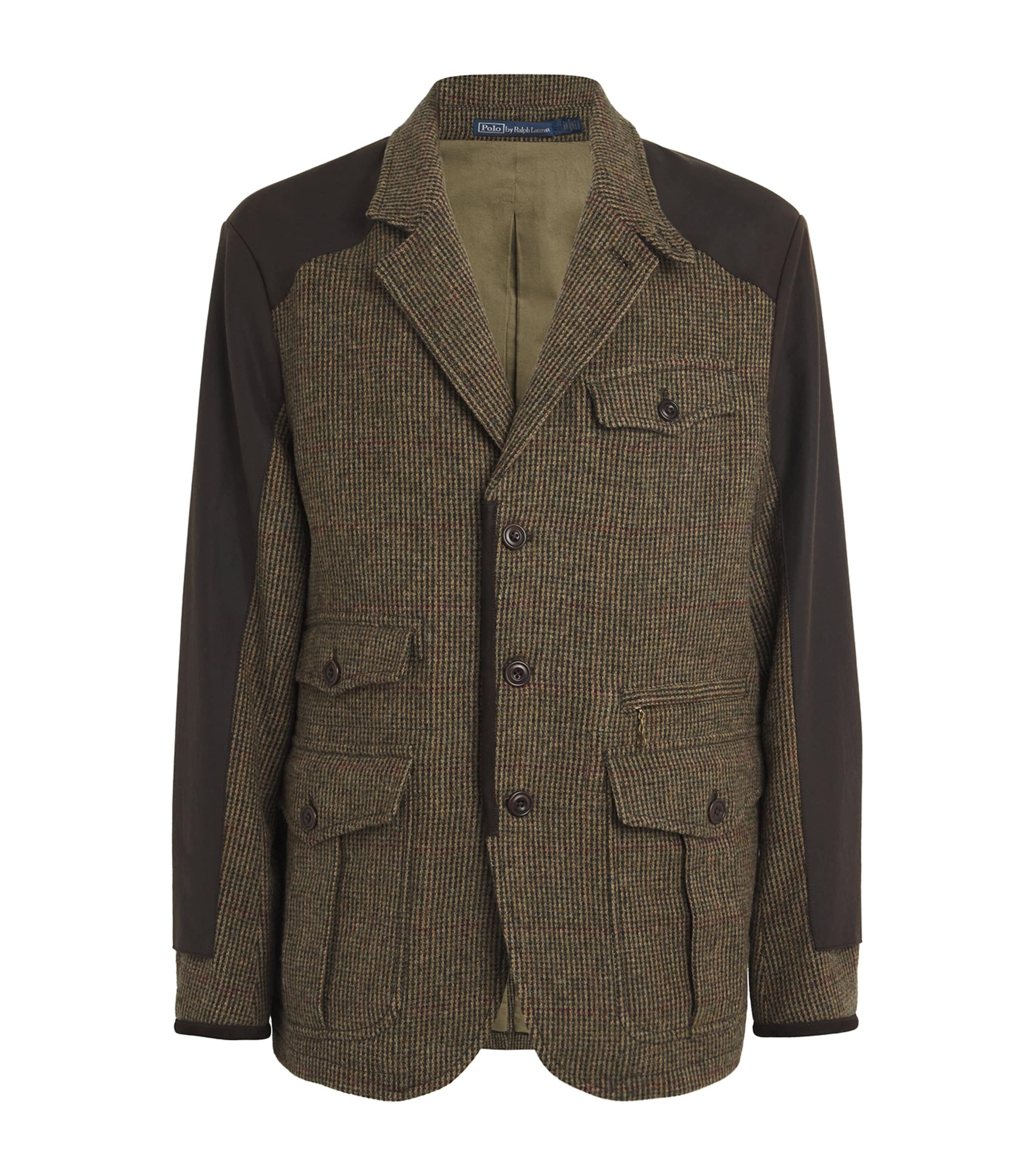 Polo Ralph Lauren Wool Panelled Jacket In Brown