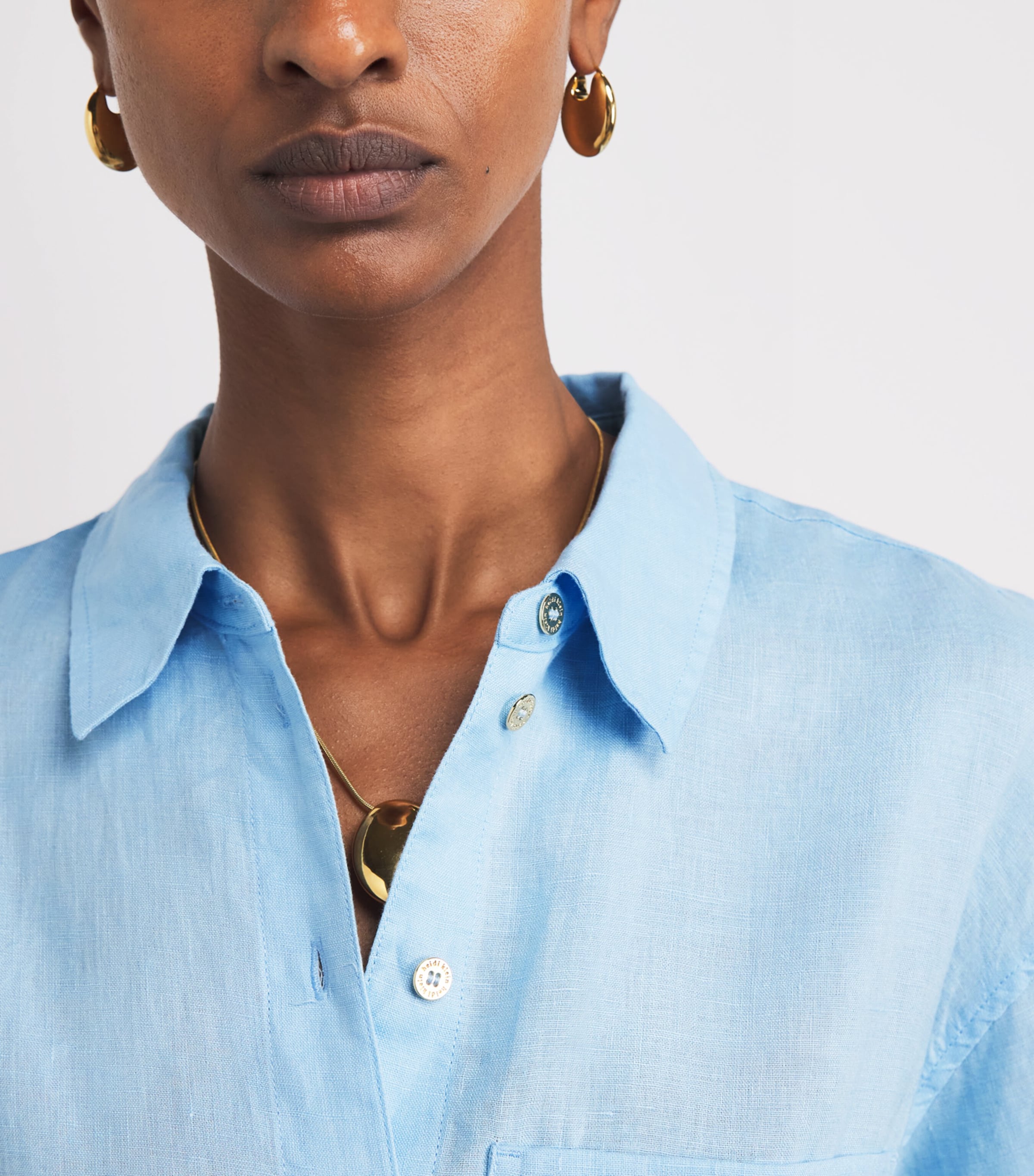 Heidi Klein Womens Linen Ponza Shirt Blu Blu Image 3
