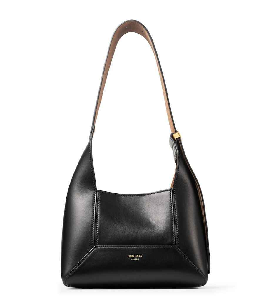 Small Leather Diamond Shoulder Bag BLACK/GOLD Image 1