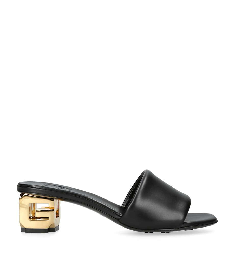Leather G Cube Mules 45 BLACK Image 1