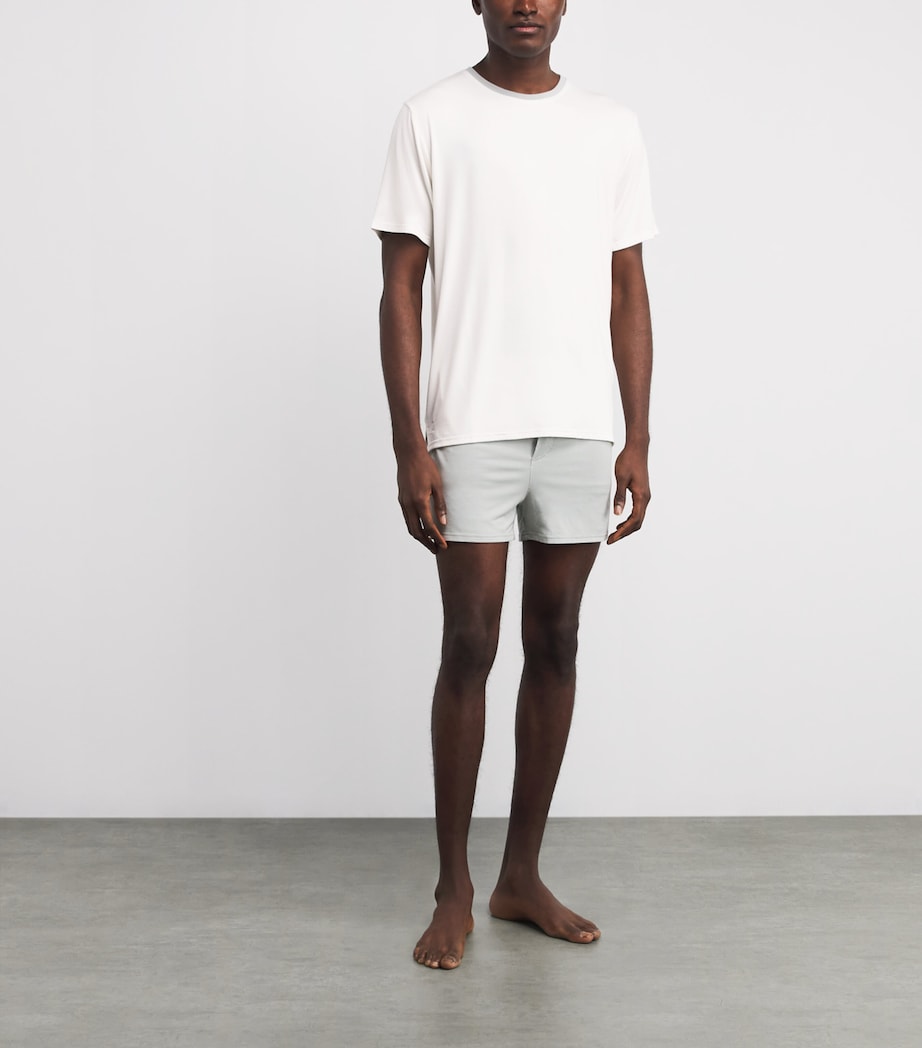 Contrast Trim Lounge T-Shirt WHTS WHITE/ SAGE Image 2