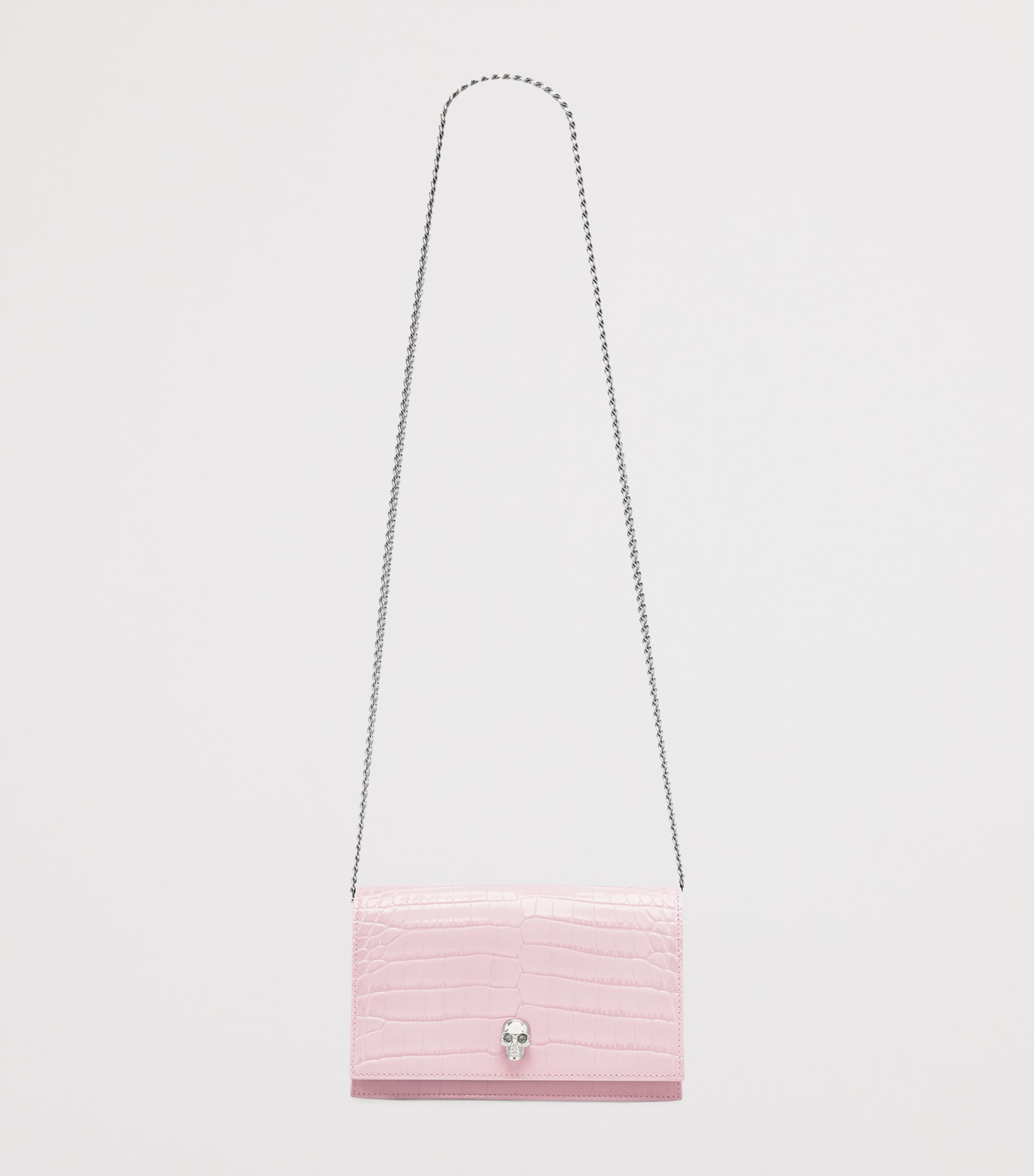 Small Croc-Embossed Skull Cross-Body Bag 5815 Image 4