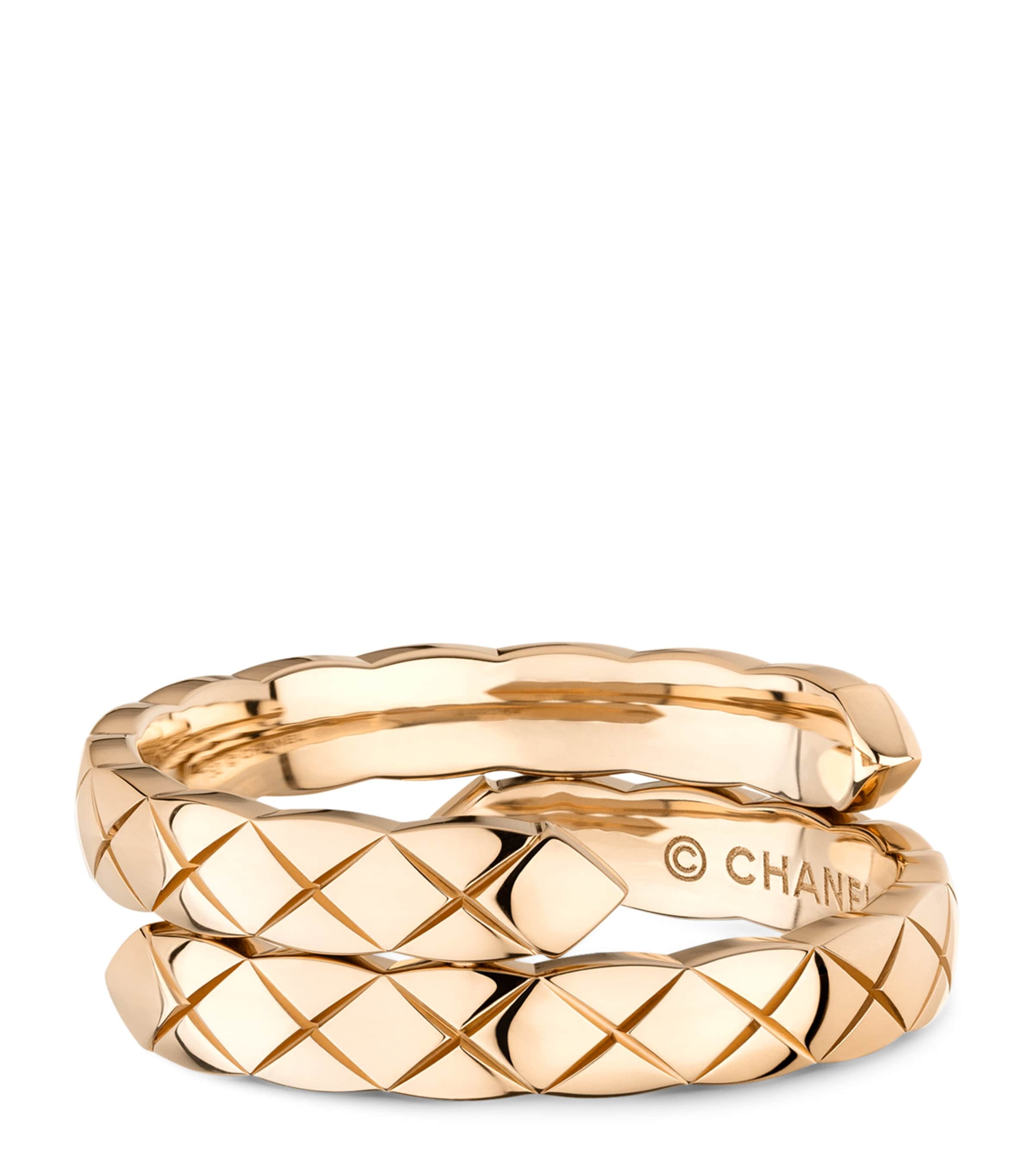 Beige Gold and Diamond Coco Crush Ring BEIGE Image 2