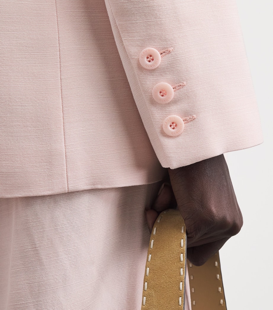 Claudie Pierlot Womens Single-Breasted Blazer Pale Pink Image 3