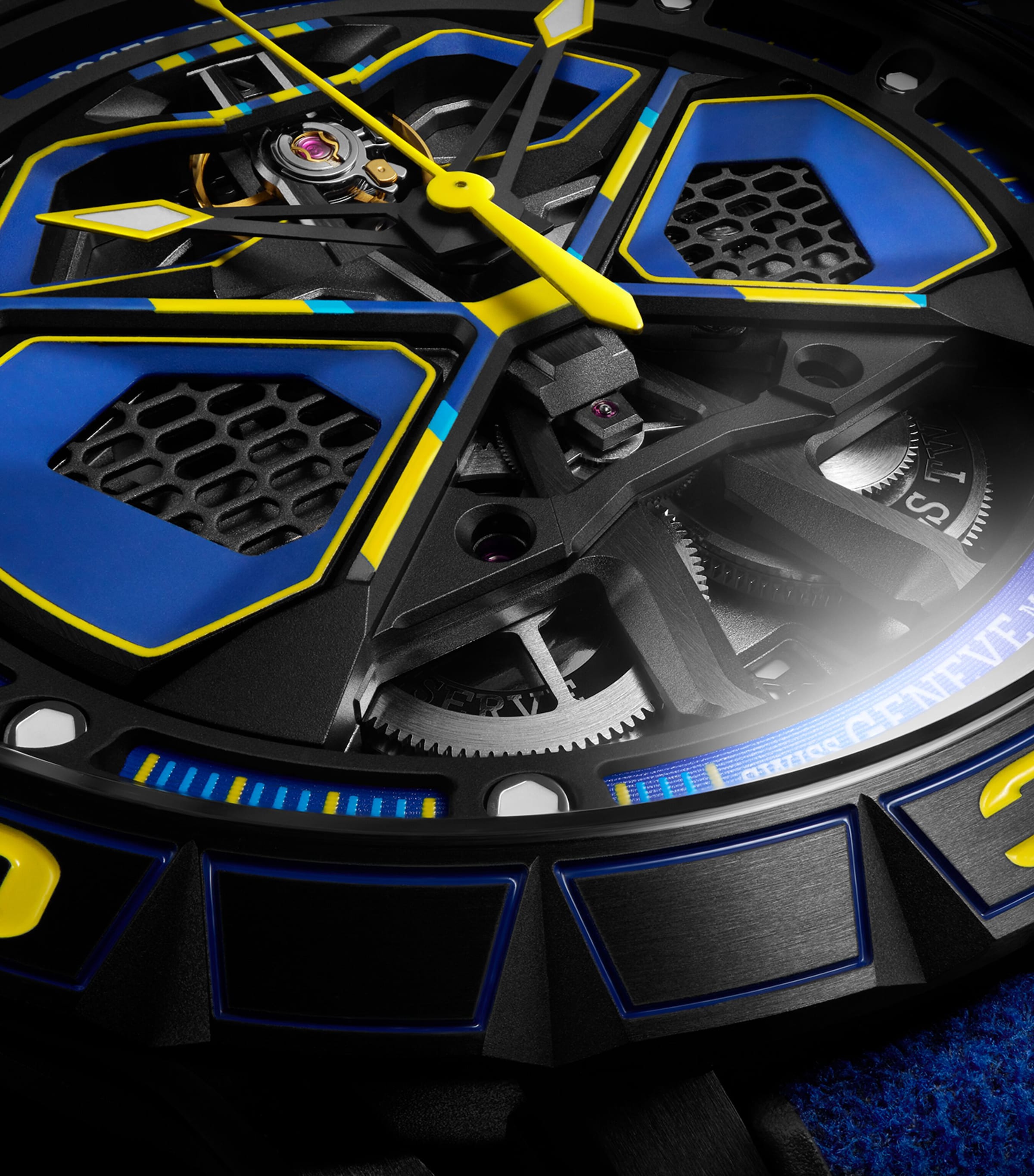 x Lamborghini Titanium Excalibur Spider Monobalancier Huracán Watch 45mm BLUE Image 5
