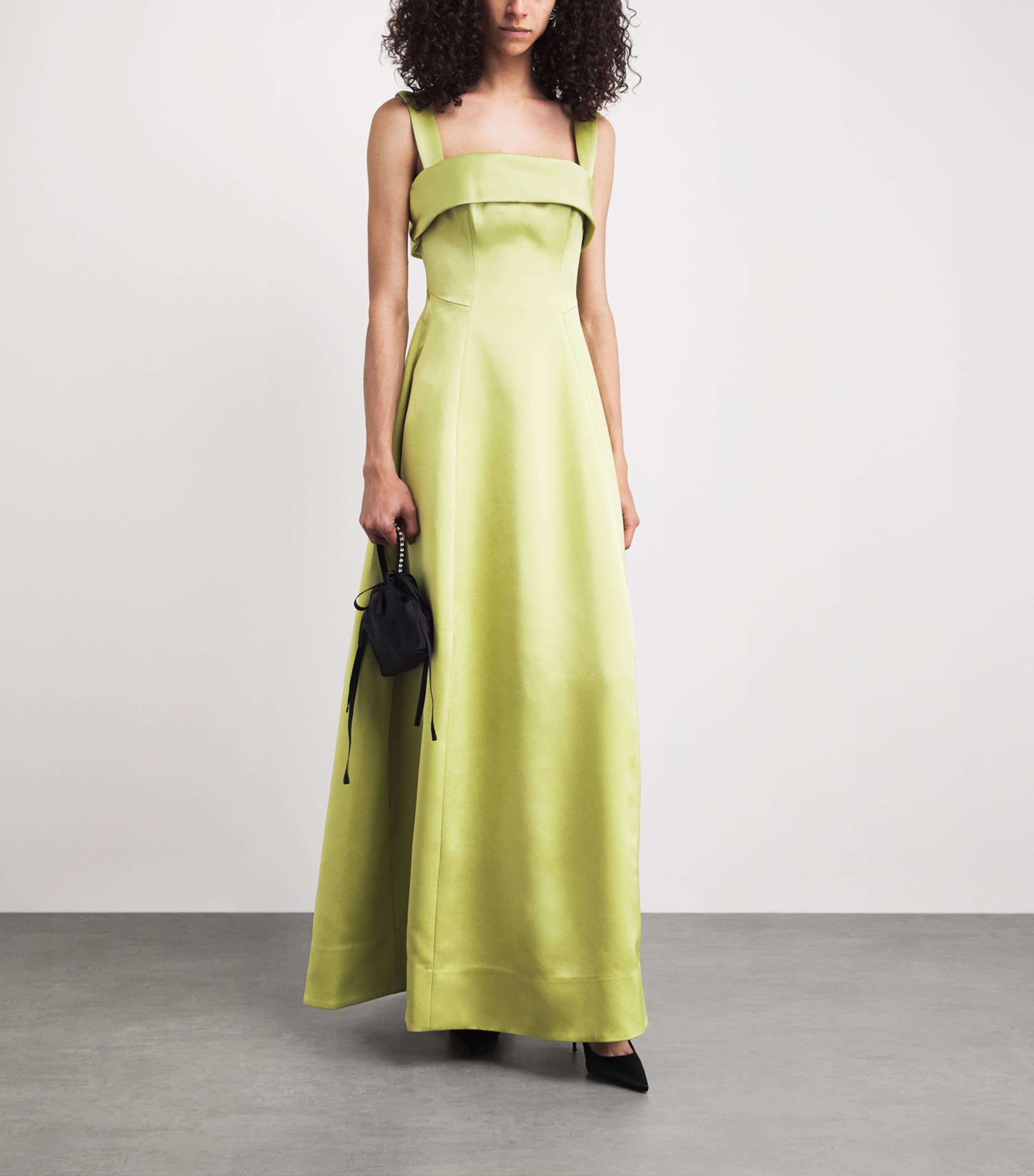 Rachel Gilbert Womens Stretch-Taffeta Hallie Gown Lime Image 2