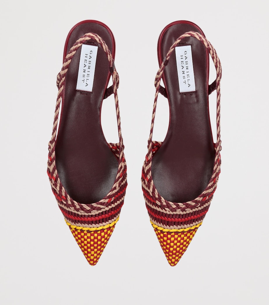 Gabriela Hearst Braided Leather Perro Slingback Pumps Fushia Cmb Image 4