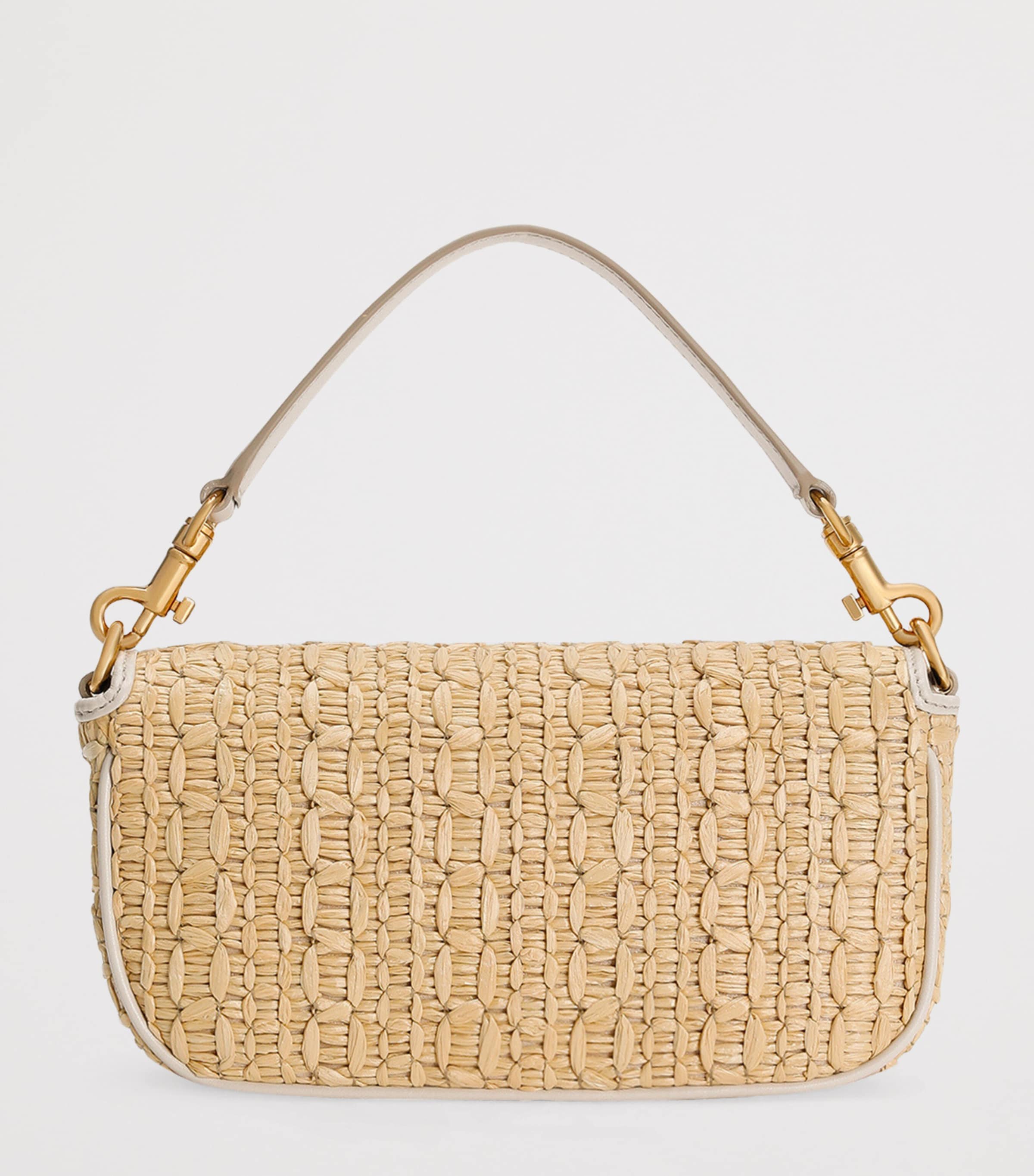 Raffia Top-Handle Bag 8W047-CREMA/AVORIO Image 4