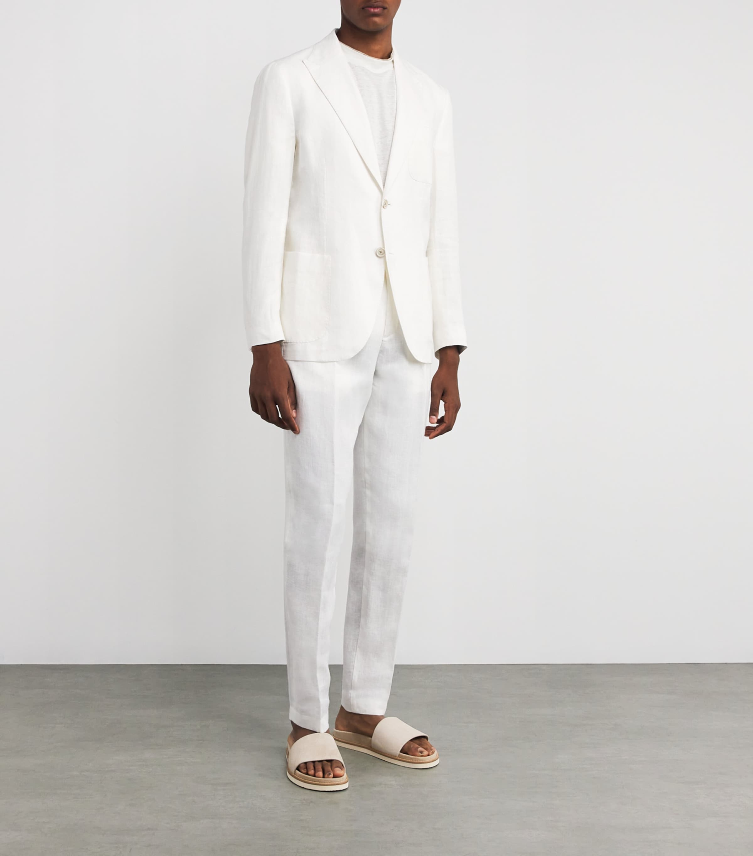 Eleventy x Harrods Linen Single-Breasted Blazer | Harrods UK