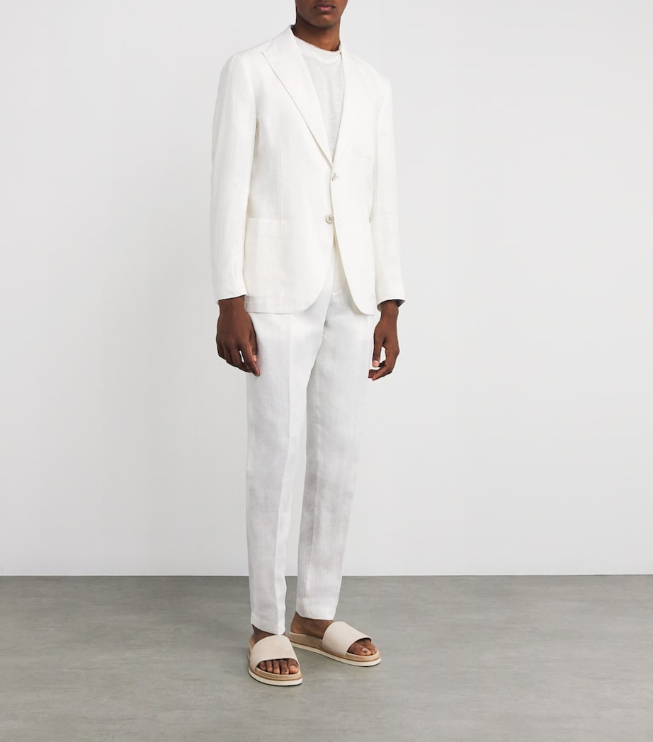 x Harrods Linen Single-Breasted Blazer BIANCO Image 2