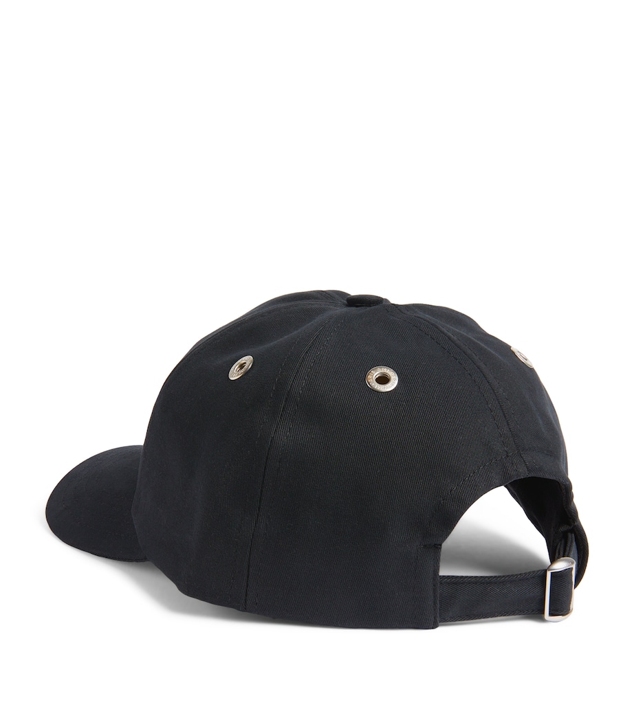 Logo Embroidered Baseball Cap 001-BLACK Image 2