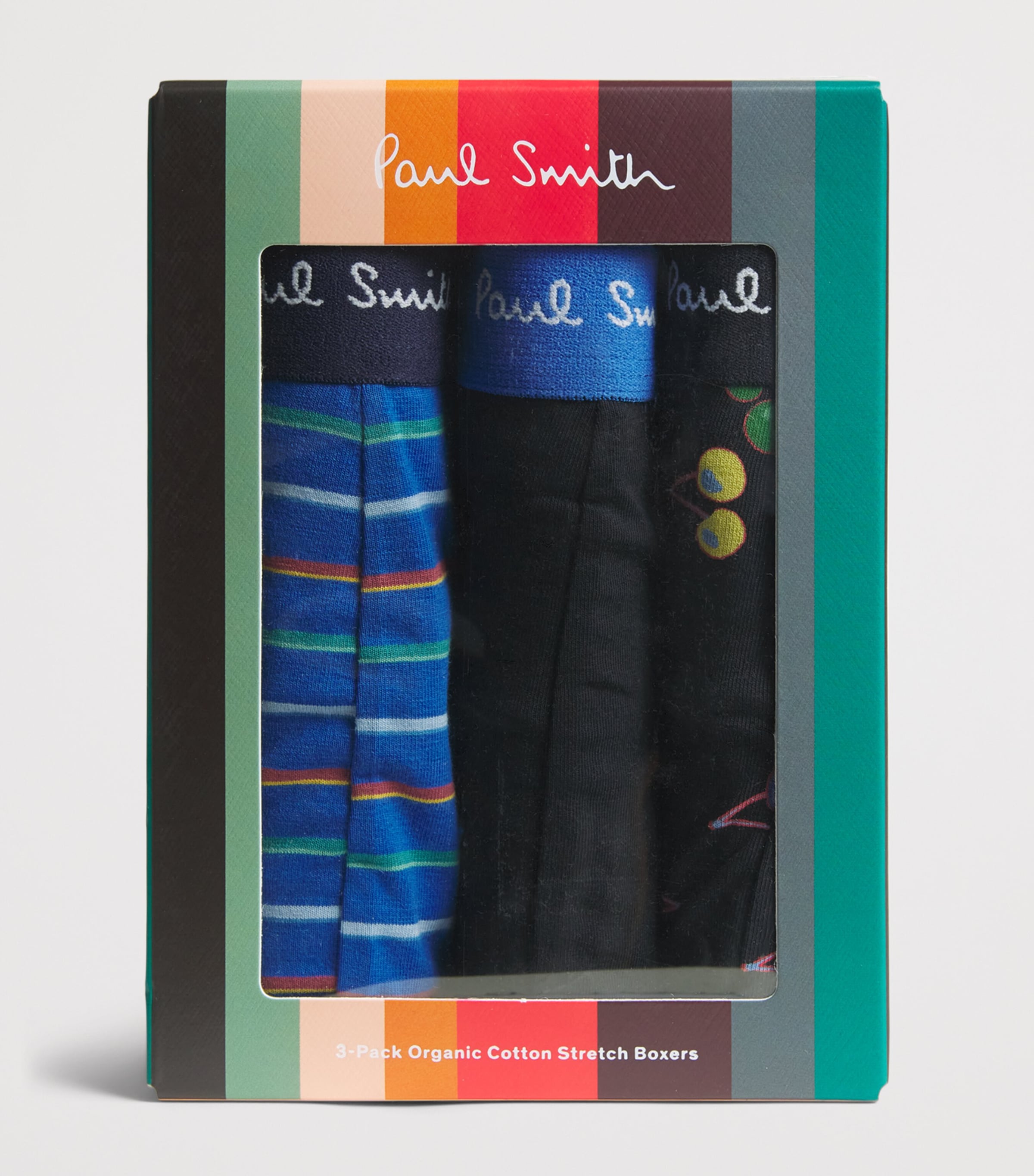 Paul Smith Mens Stretch-Organic Cotton Trunks (Pack of 3) Plate Image 4