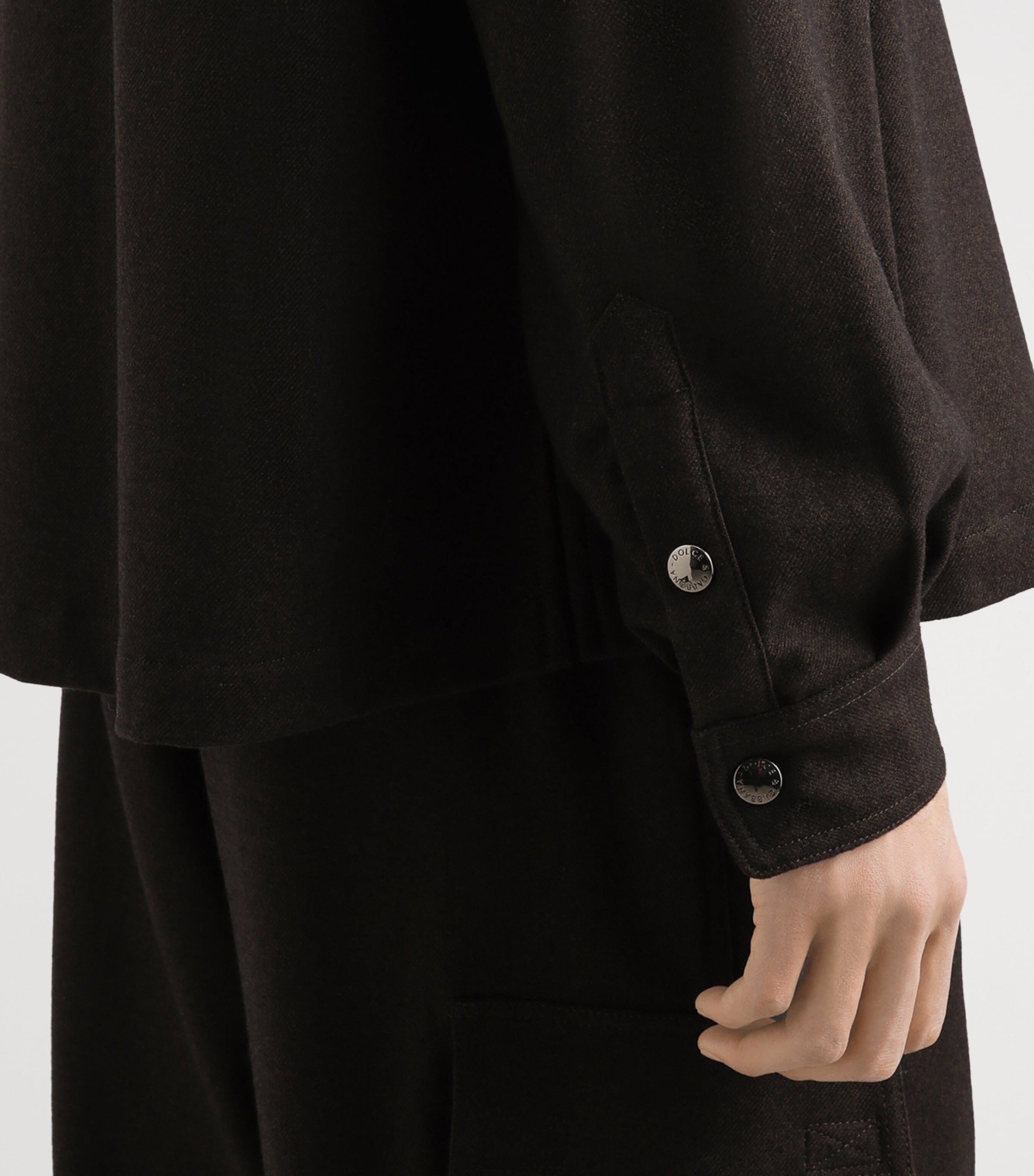 Virgin Wool-Blend Shirt M3977-BROWN Image 4